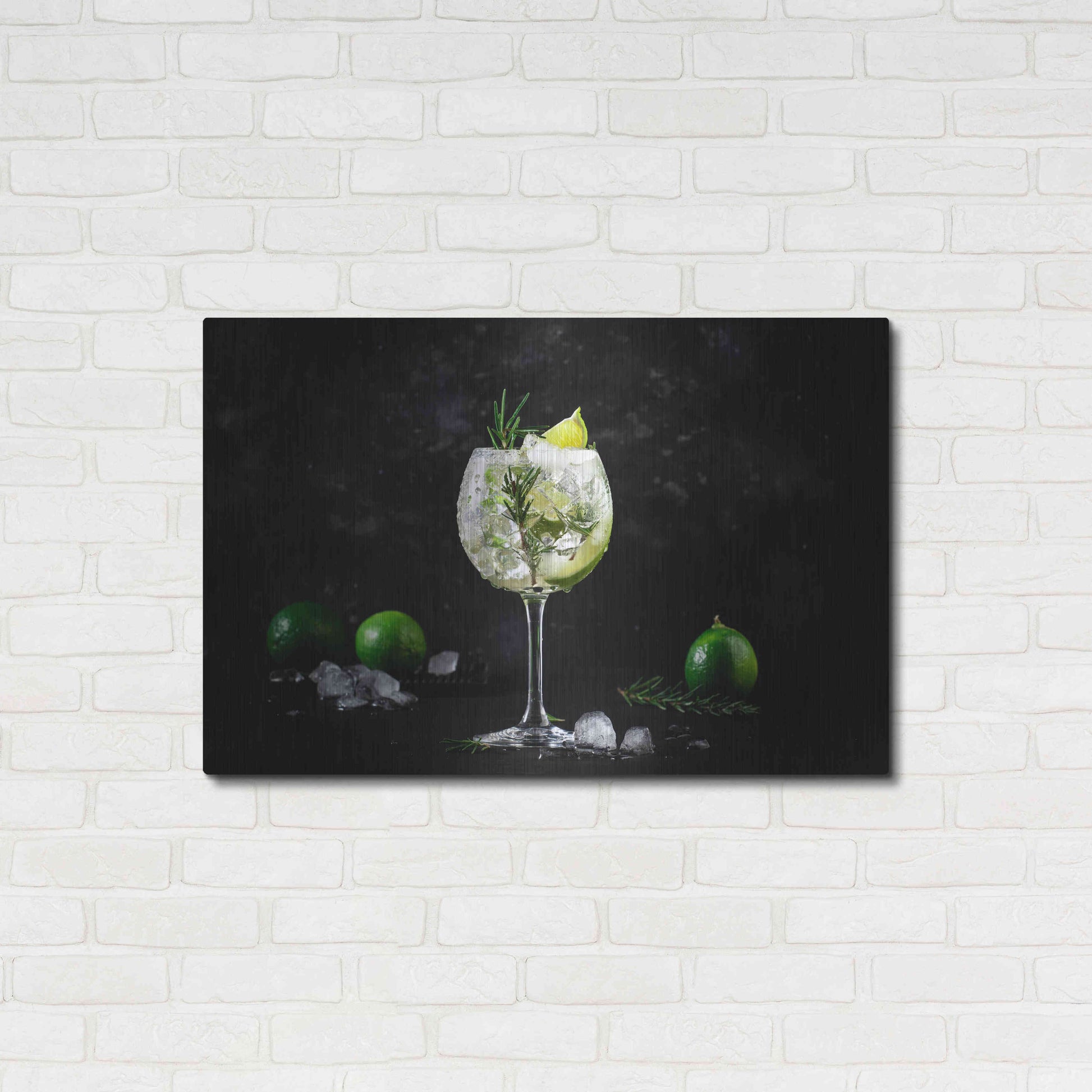 Luxe Metal Art 'Gin and Tonic' by Epic Portfolio, Metal Wall Art,36x24
