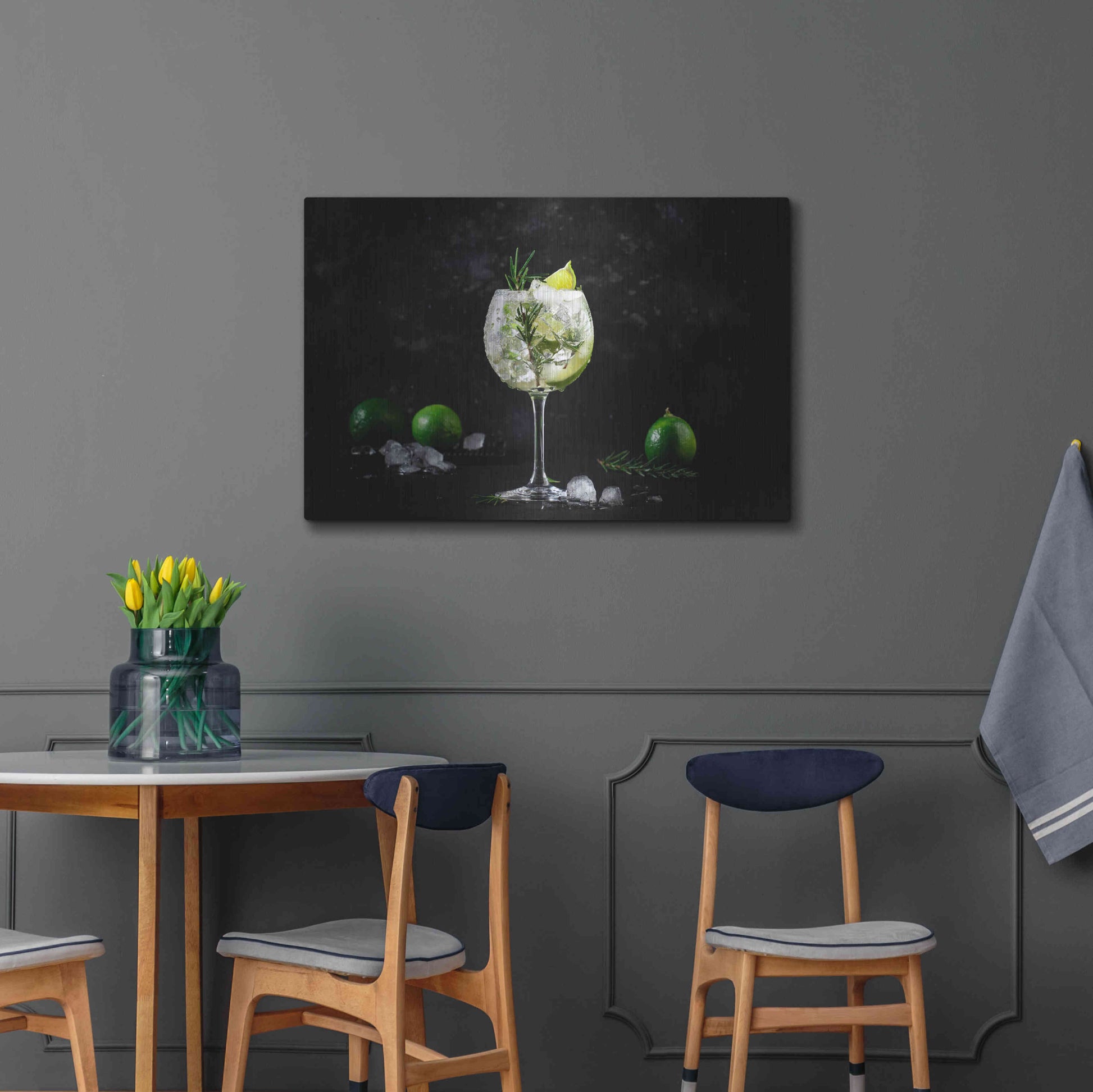 Luxe Metal Art 'Gin and Tonic' by Epic Portfolio, Metal Wall Art,36x24