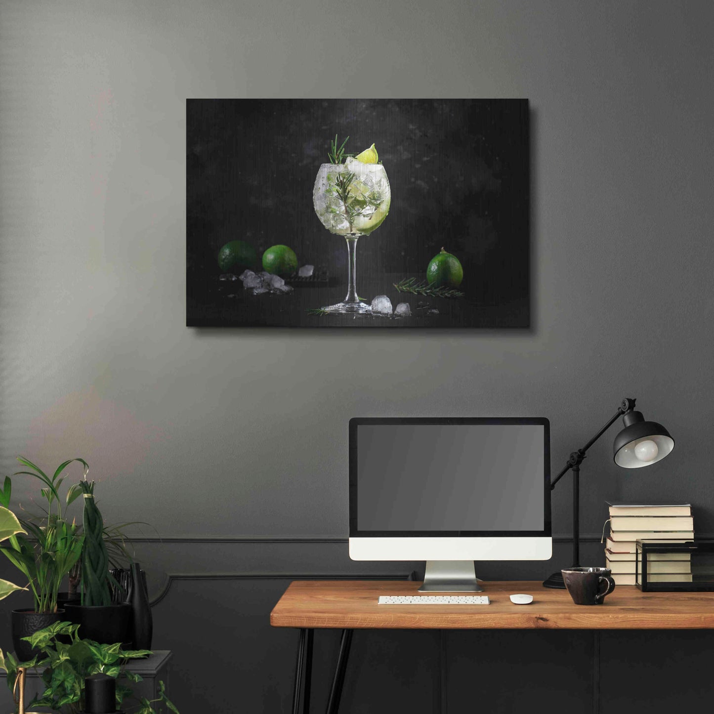 Luxe Metal Art 'Gin and Tonic' by Epic Portfolio, Metal Wall Art,36x24