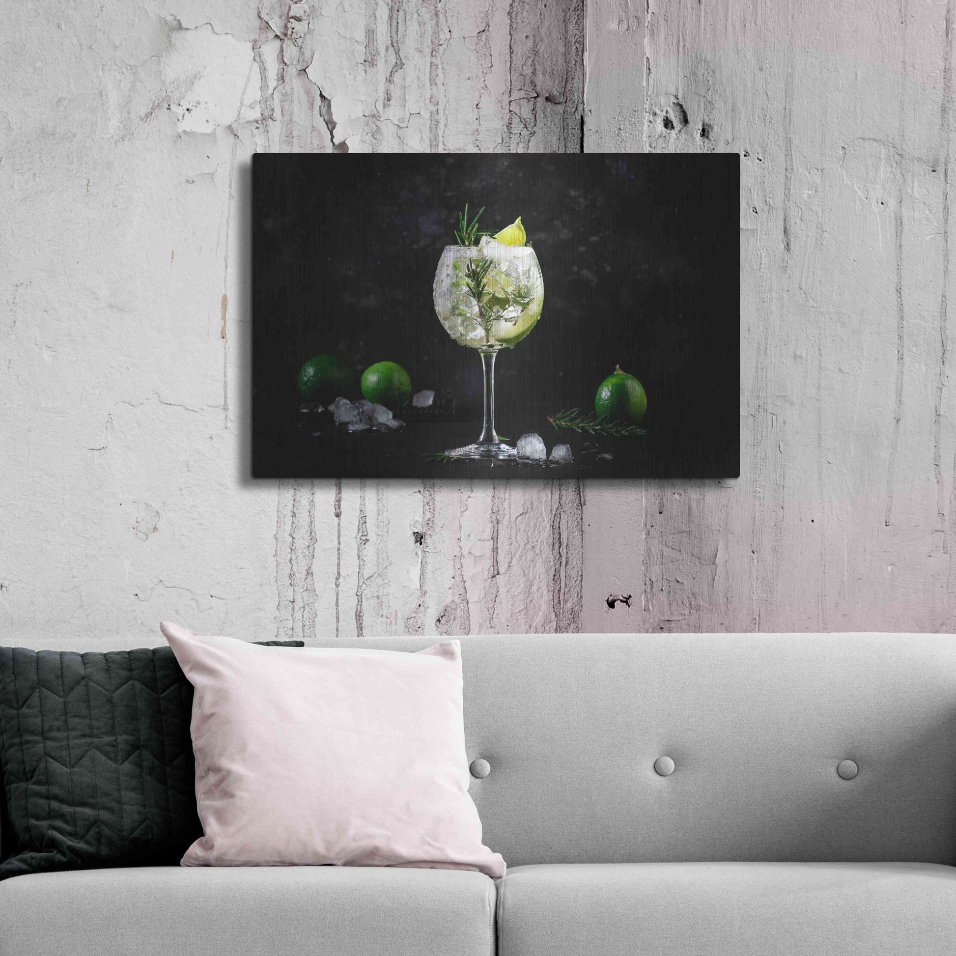 Luxe Metal Art 'Gin and Tonic' by Epic Portfolio, Metal Wall Art,36x24