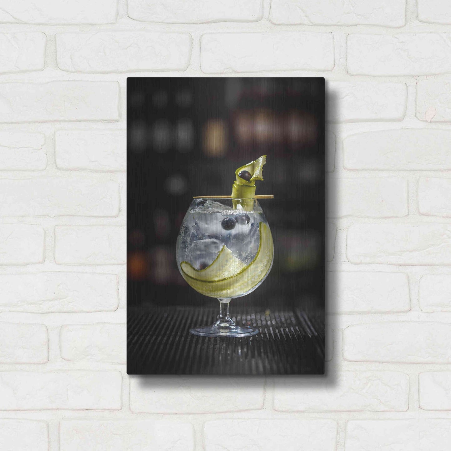 Luxe Metal Art 'Gin Cucumber Cooler' by Epic Portfolio, Metal Wall Art,12x16