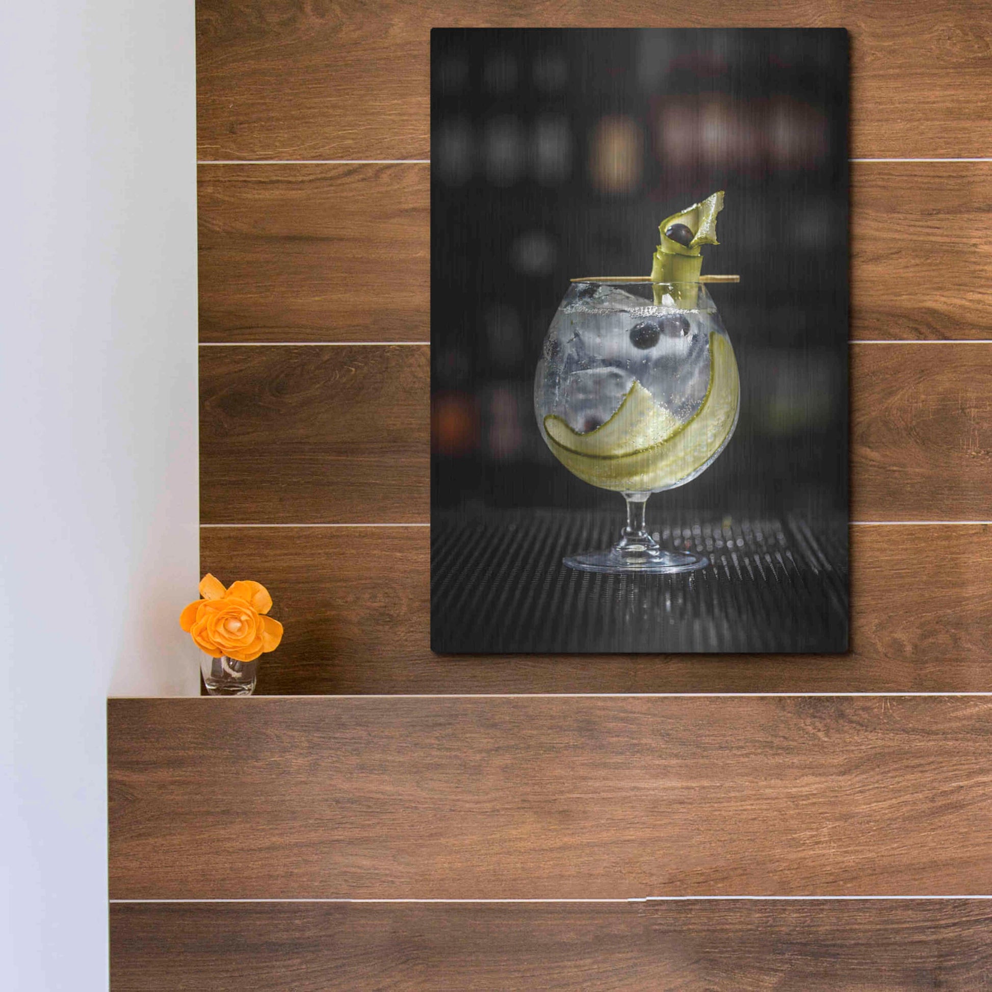 Luxe Metal Art 'Gin Cucumber Cooler' by Epic Portfolio, Metal Wall Art,12x16