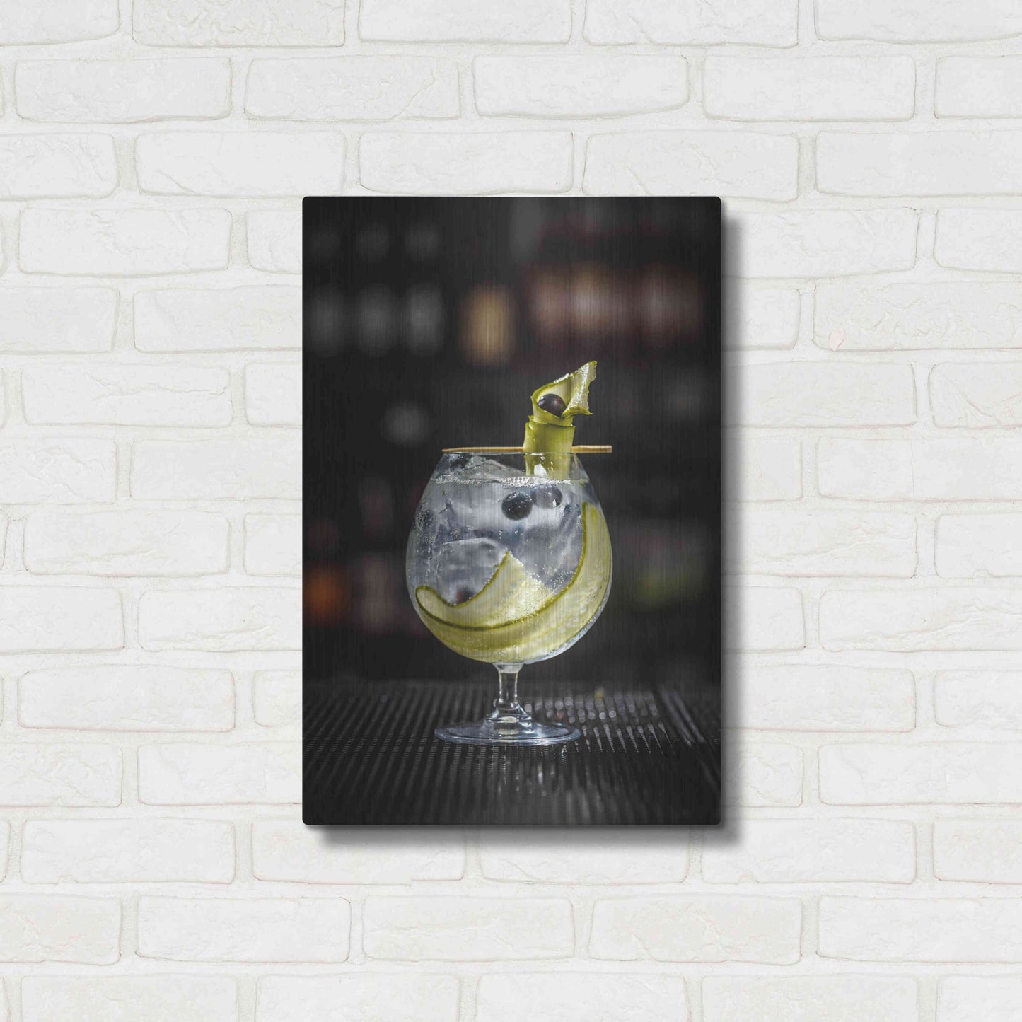 Luxe Metal Art 'Gin Cucumber Cooler' by Epic Portfolio, Metal Wall Art,16x24