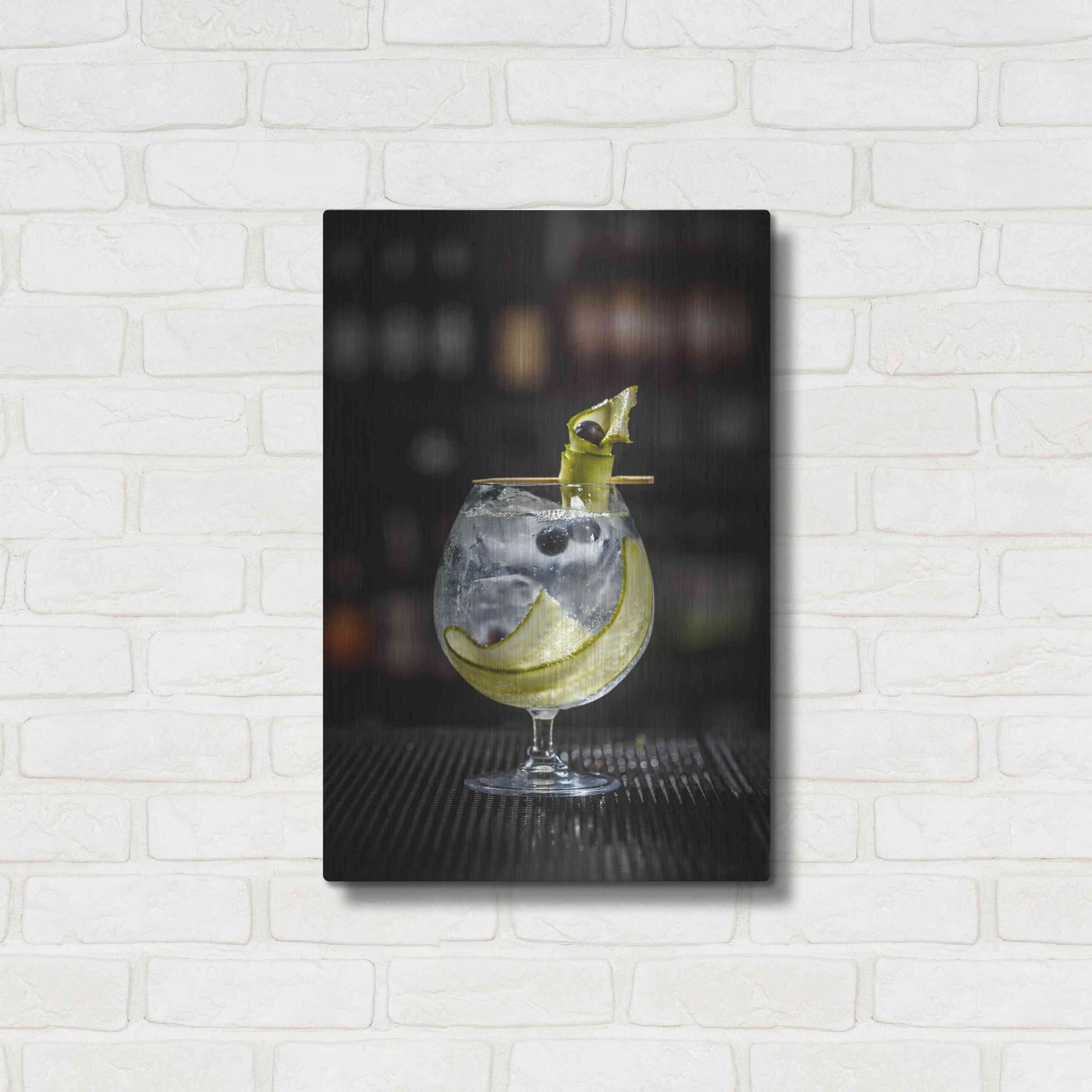 Luxe Metal Art 'Gin Cucumber Cooler' by Epic Portfolio, Metal Wall Art,16x24