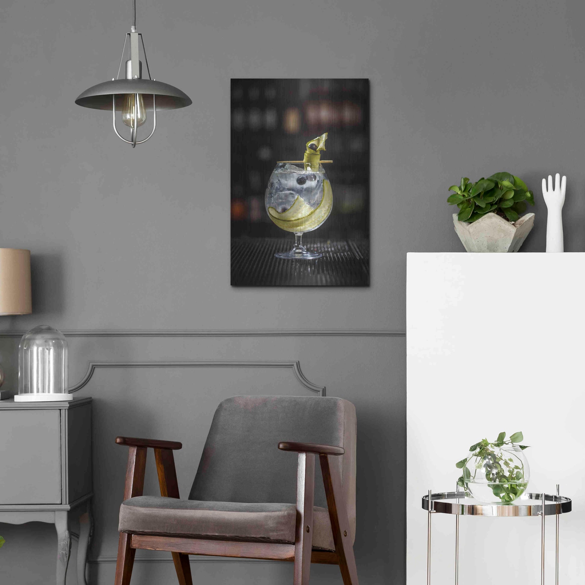 Luxe Metal Art 'Gin Cucumber Cooler' by Epic Portfolio, Metal Wall Art,16x24