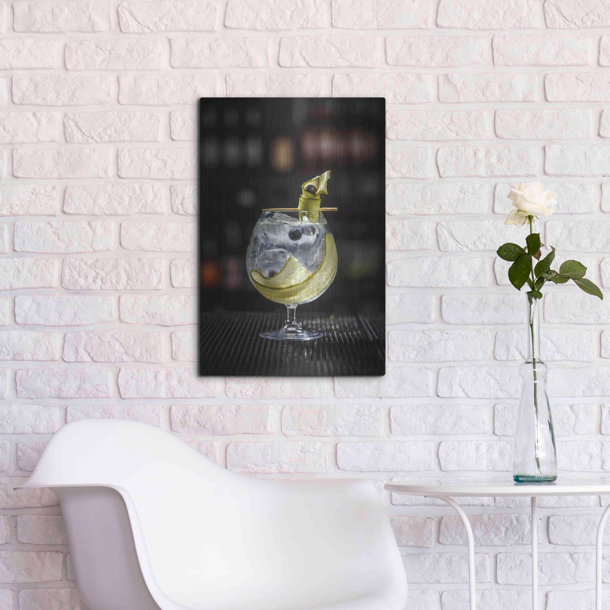 Luxe Metal Art 'Gin Cucumber Cooler' by Epic Portfolio, Metal Wall Art,16x24