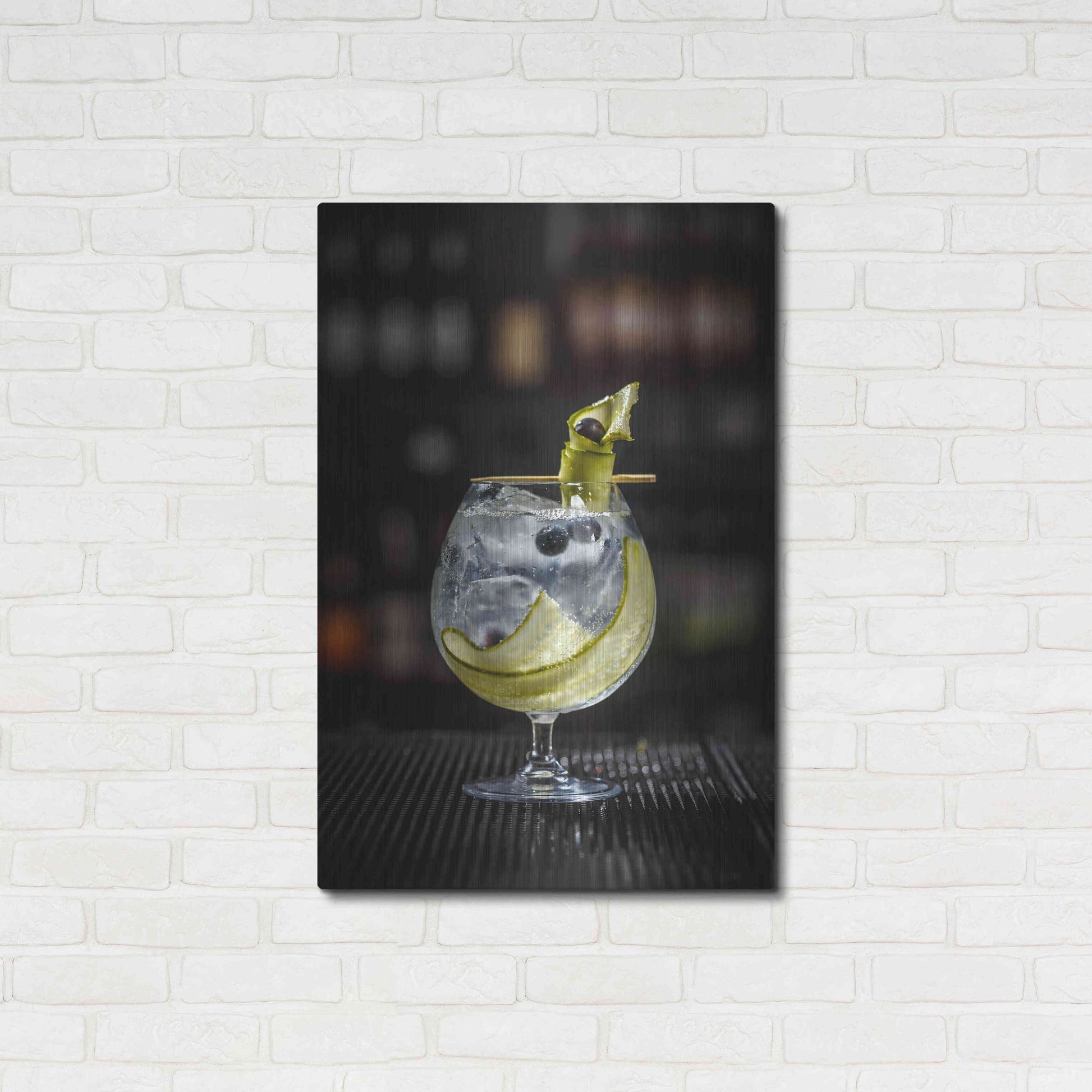 Luxe Metal Art 'Gin Cucumber Cooler' by Epic Portfolio, Metal Wall Art,24x36
