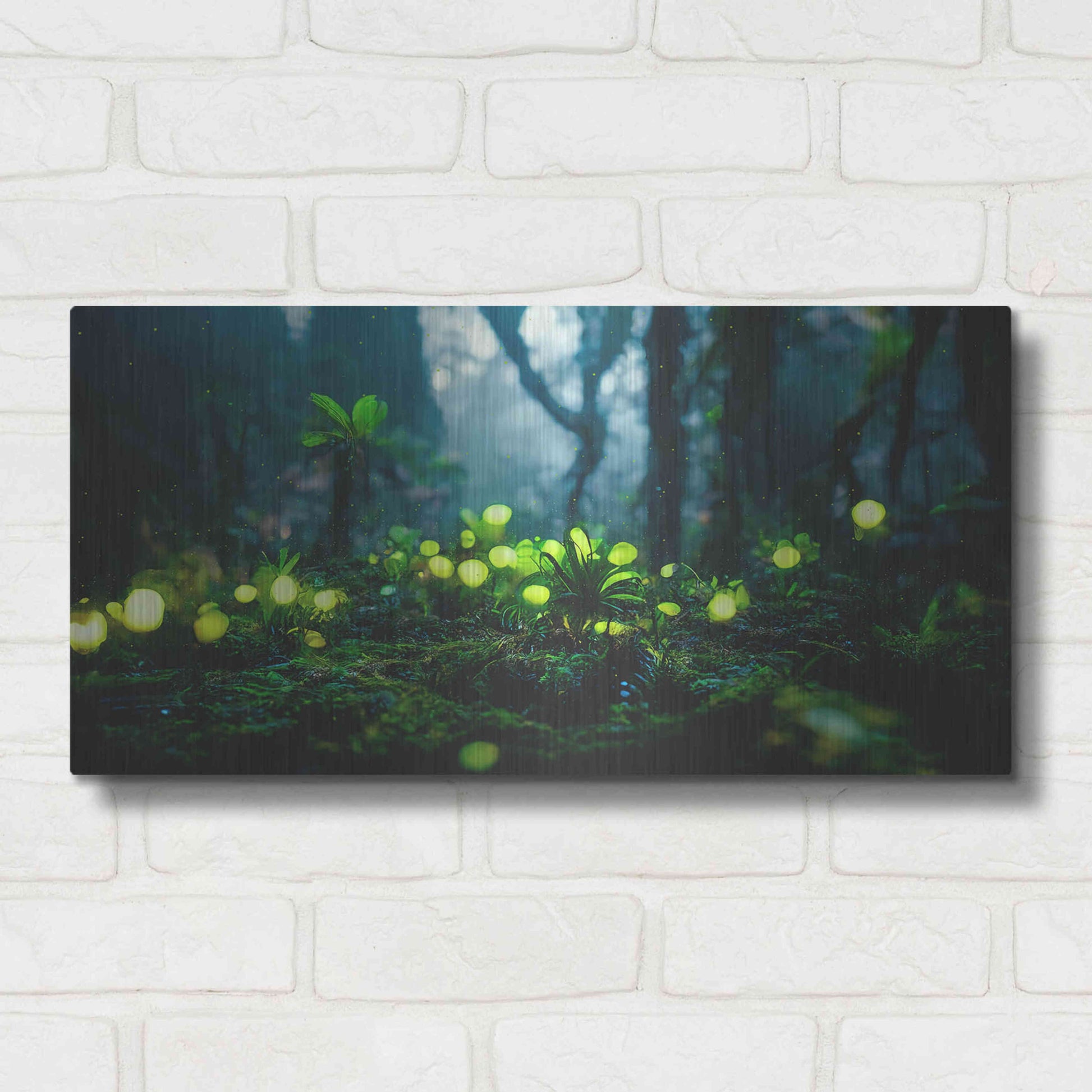 Luxe Metal Art 'Glowing Forest' by Epic Portfolio, Metal Wall Art,24x12