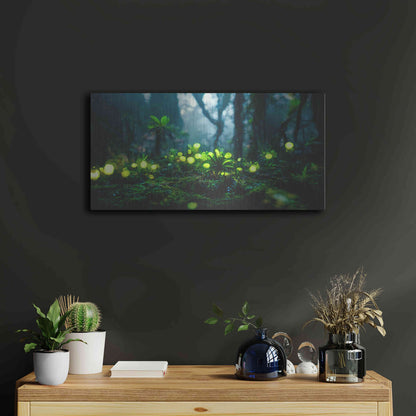 Luxe Metal Art 'Glowing Forest' by Epic Portfolio, Metal Wall Art,24x12