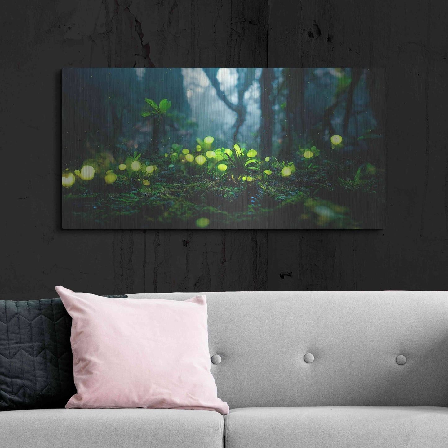 Luxe Metal Art 'Glowing Forest' by Epic Portfolio, Metal Wall Art,48x24