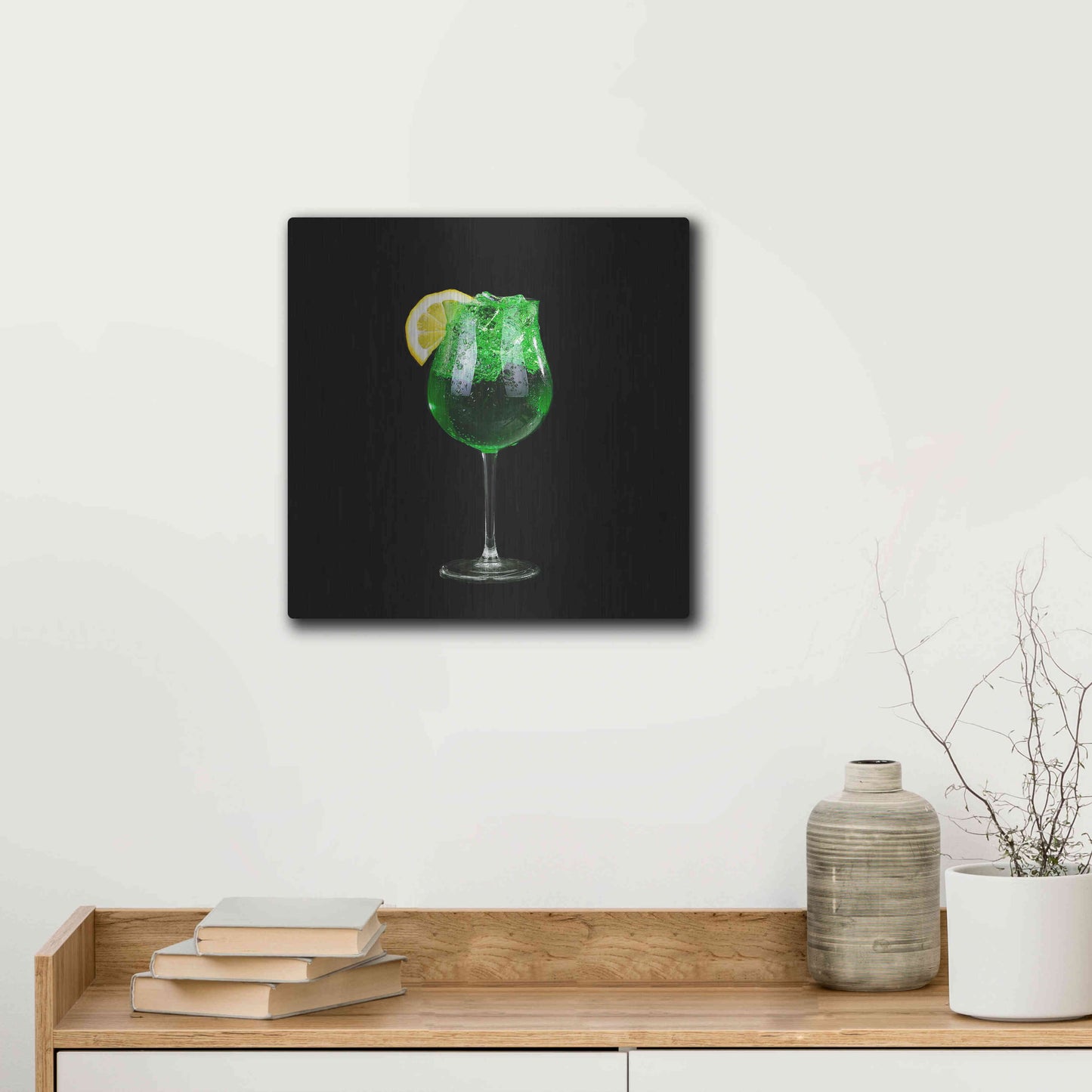 Luxe Metal Art 'Green Shamrock' by Epic Portfolio, Metal Wall Art,12x12
