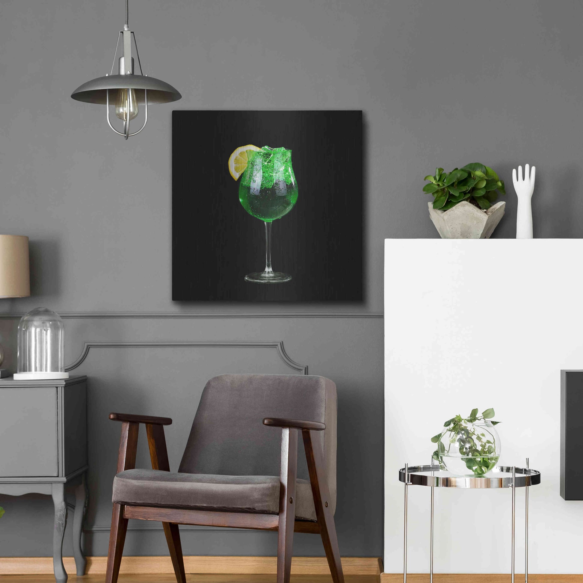 Luxe Metal Art 'Green Shamrock' by Epic Portfolio, Metal Wall Art,24x24