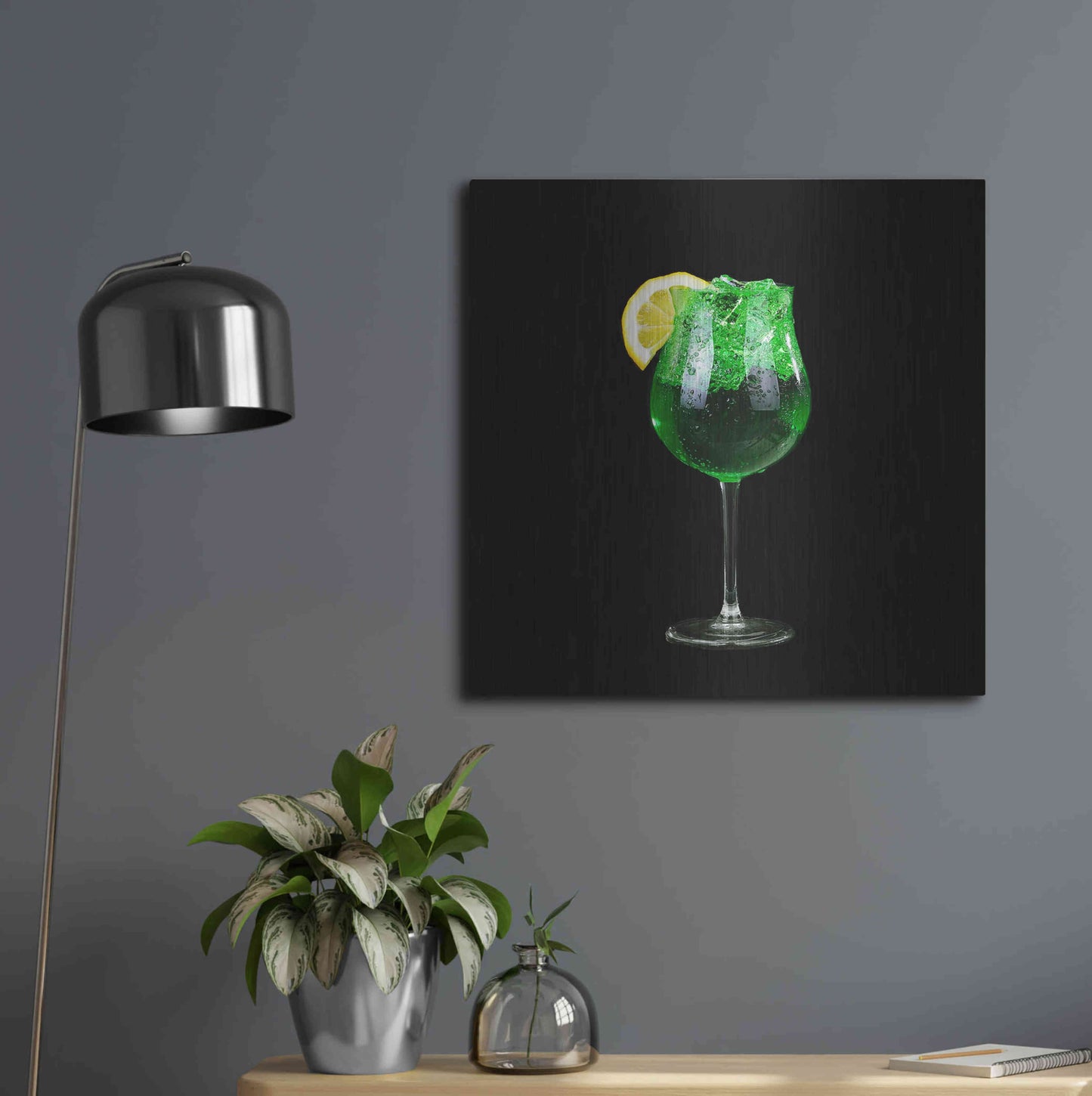 Luxe Metal Art 'Green Shamrock' by Epic Portfolio, Metal Wall Art,24x24