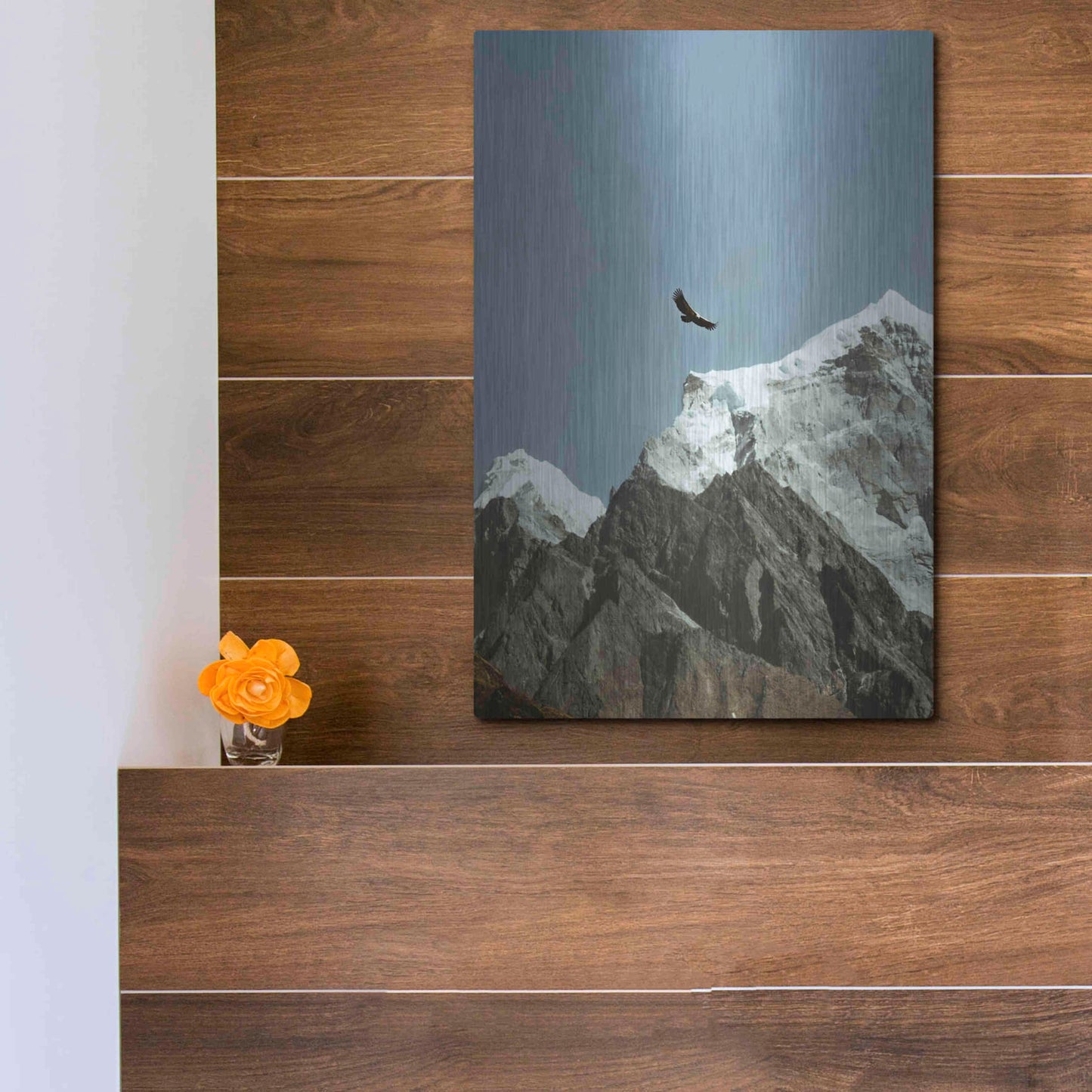 Luxe Metal Art 'Himalayan Eagle' by Epic Portfolio, Metal Wall Art,12x16