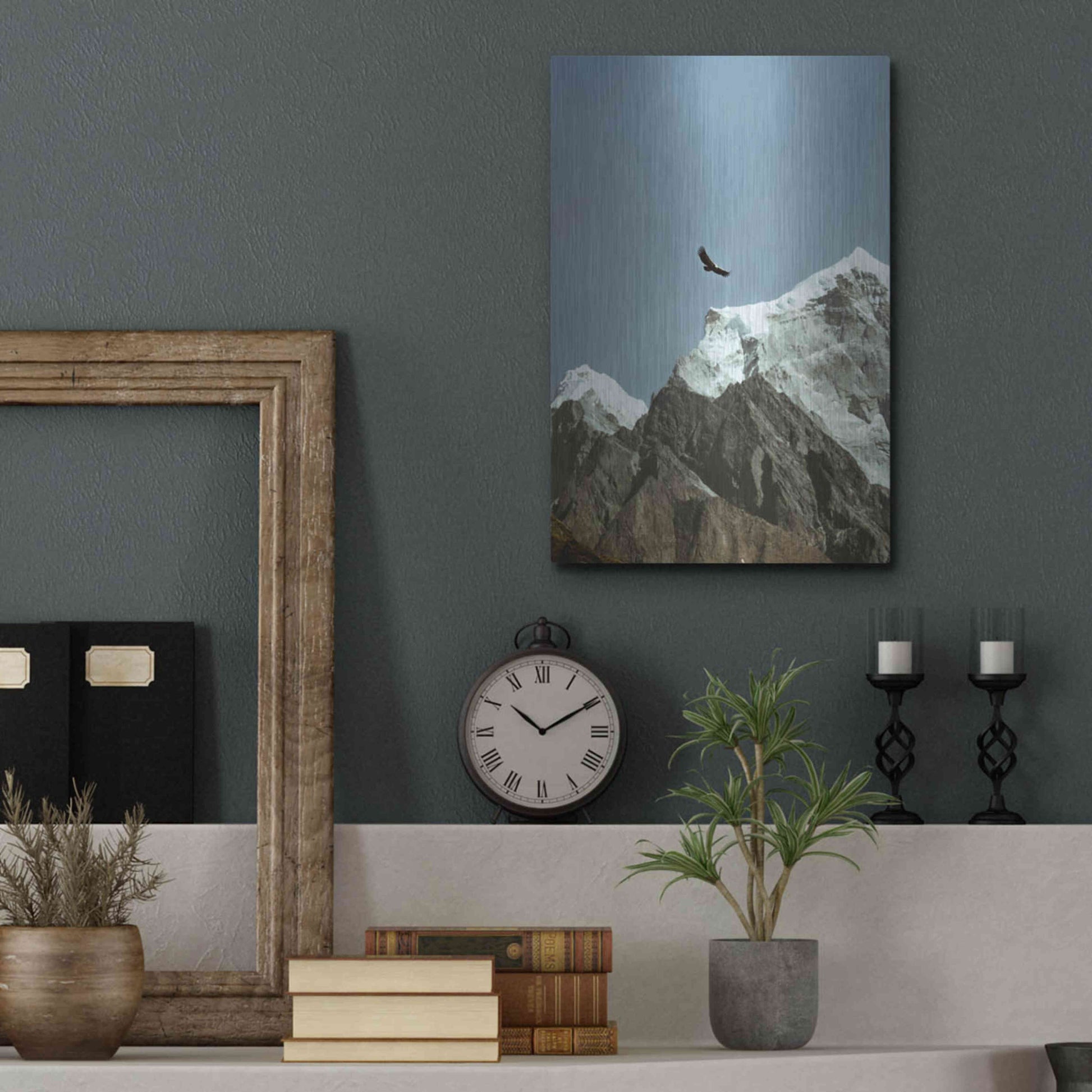 Luxe Metal Art 'Himalayan Eagle' by Epic Portfolio, Metal Wall Art,12x16