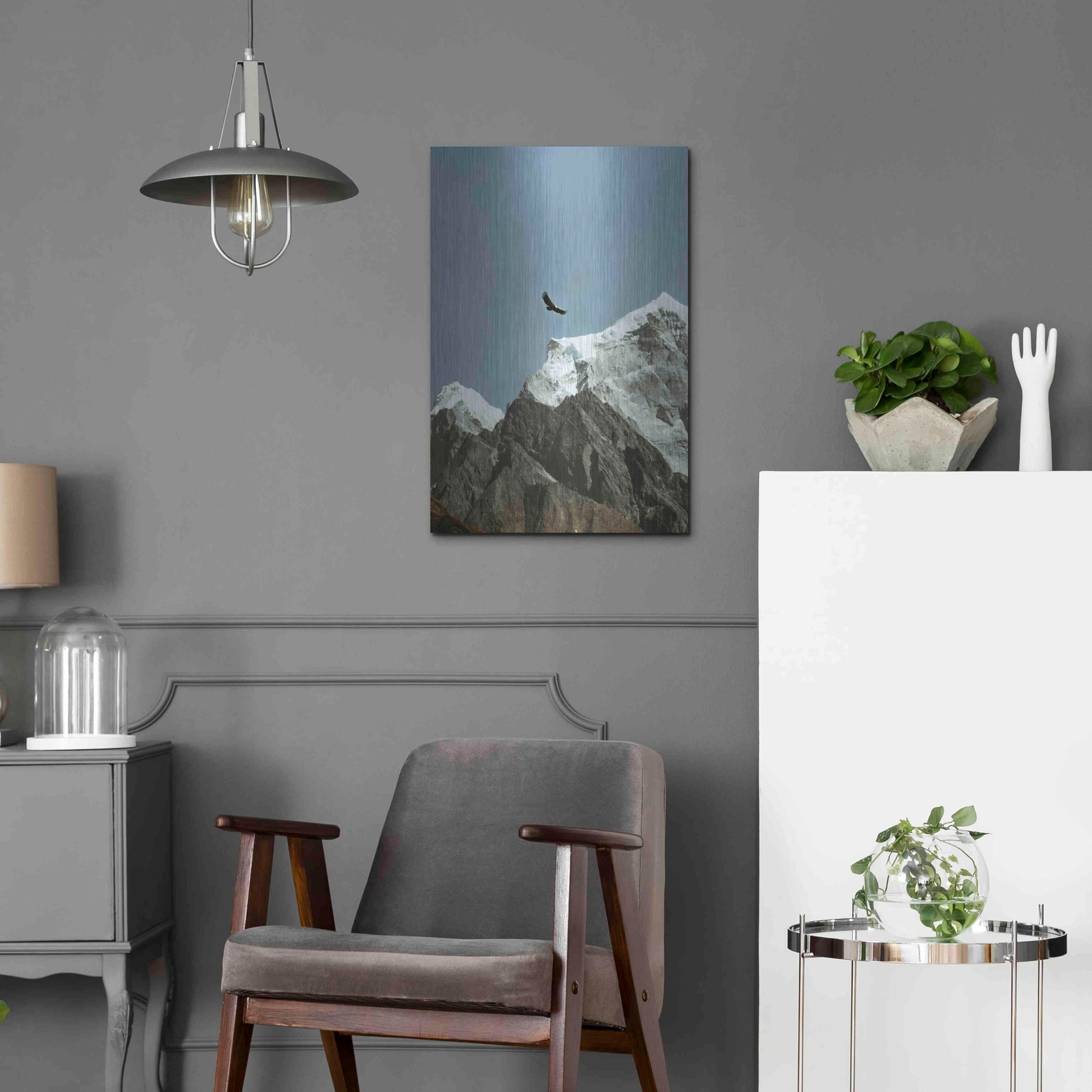 Luxe Metal Art 'Himalayan Eagle' by Epic Portfolio, Metal Wall Art,16x24