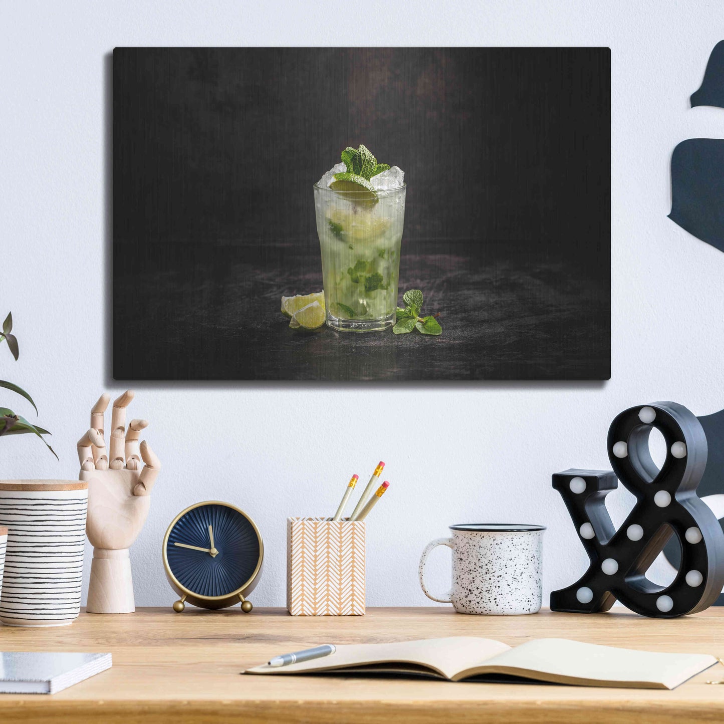 Luxe Metal Art 'Irresistible Mojito' by Epic Portfolio, Metal Wall Art,16x12