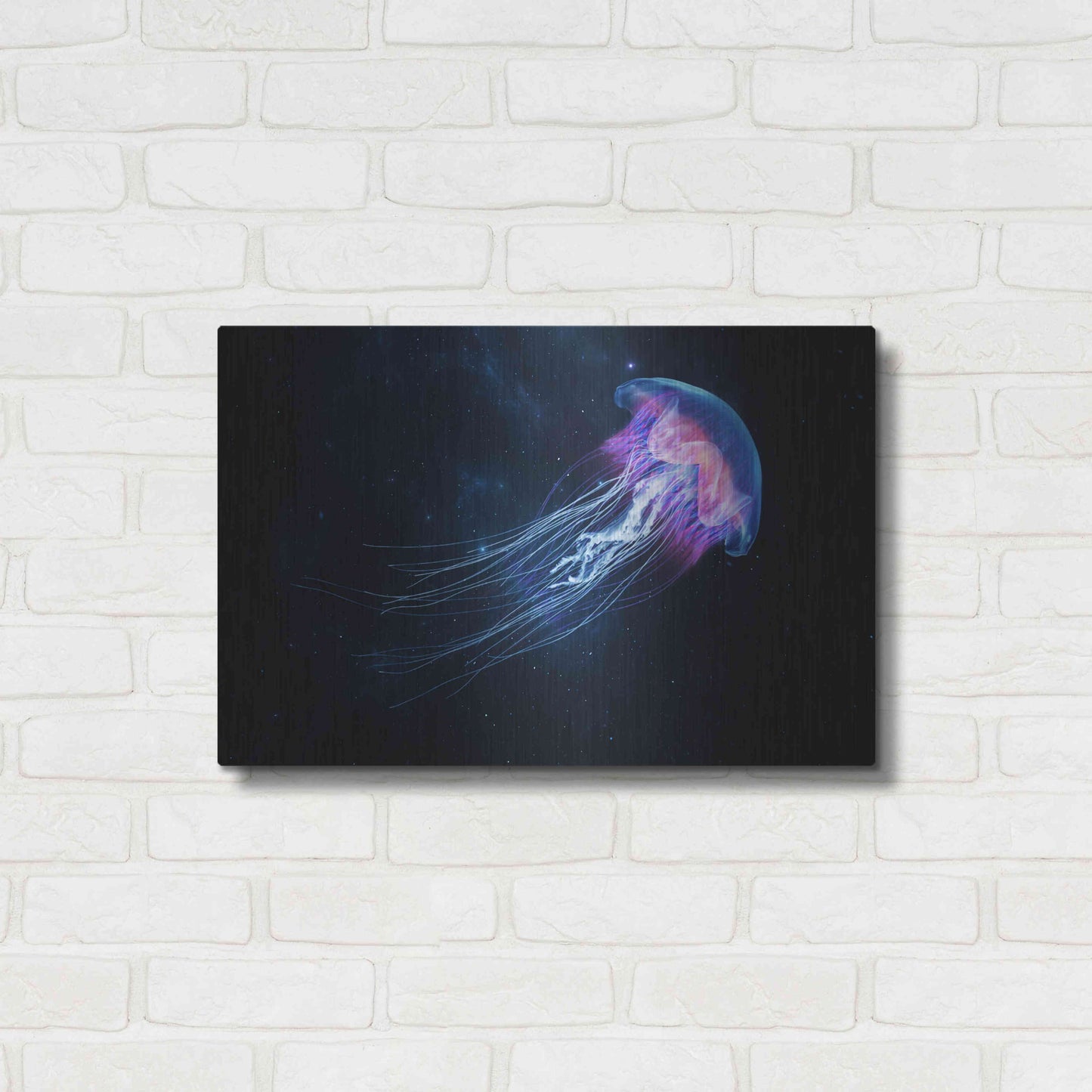 Luxe Metal Art 'Jellyfish Spacewalk' by Epic Portfolio, Metal Wall Art,24x16