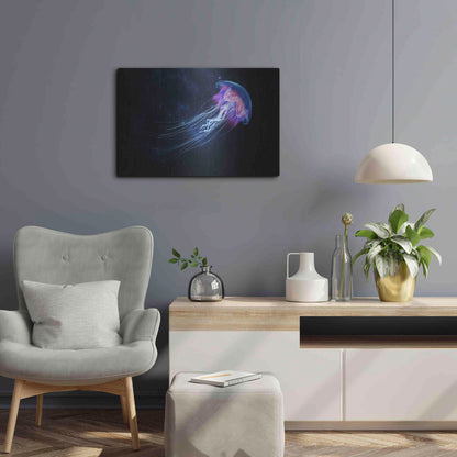 Luxe Metal Art 'Jellyfish Spacewalk' by Epic Portfolio, Metal Wall Art,24x16