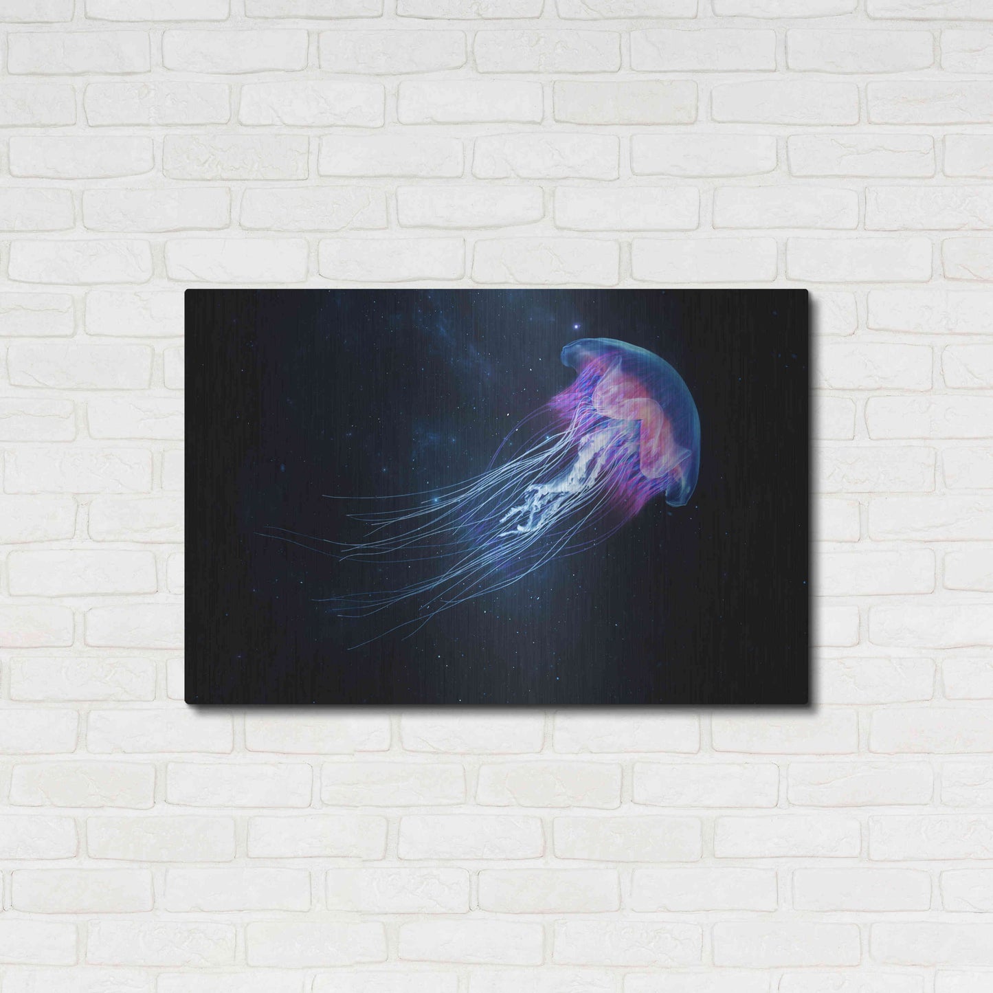 Luxe Metal Art 'Jellyfish Spacewalk' by Epic Portfolio, Metal Wall Art,36x24