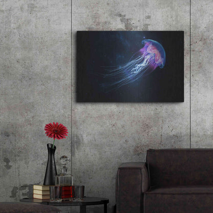 Luxe Metal Art 'Jellyfish Spacewalk' by Epic Portfolio, Metal Wall Art,36x24