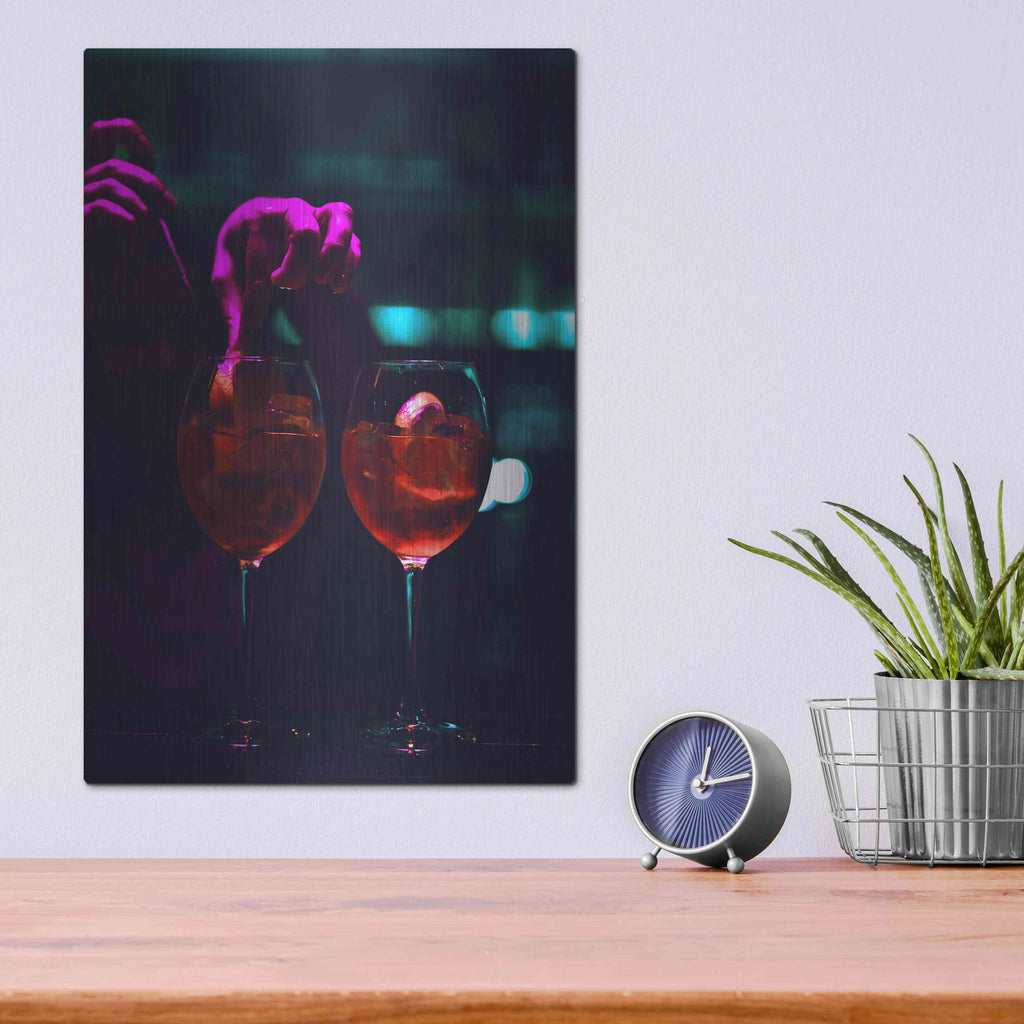 Luxe Metal Art 'Late Nights' by Epic Portfolio, Metal Wall Art,12x16