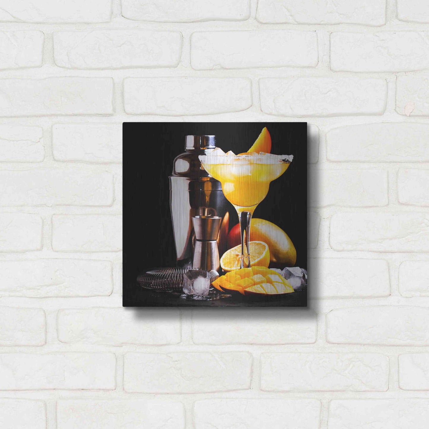 Luxe Metal Art 'Mango Daquiri' by Epic Portfolio, Metal Wall Art,12x12