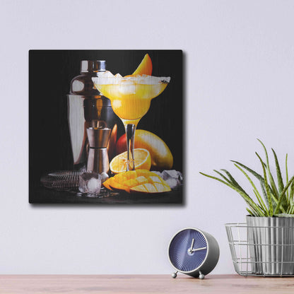 Luxe Metal Art 'Mango Daquiri' by Epic Portfolio, Metal Wall Art,12x12