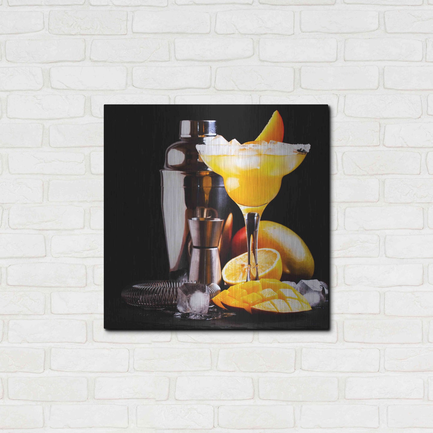 Luxe Metal Art 'Mango Daquiri' by Epic Portfolio, Metal Wall Art,24x24