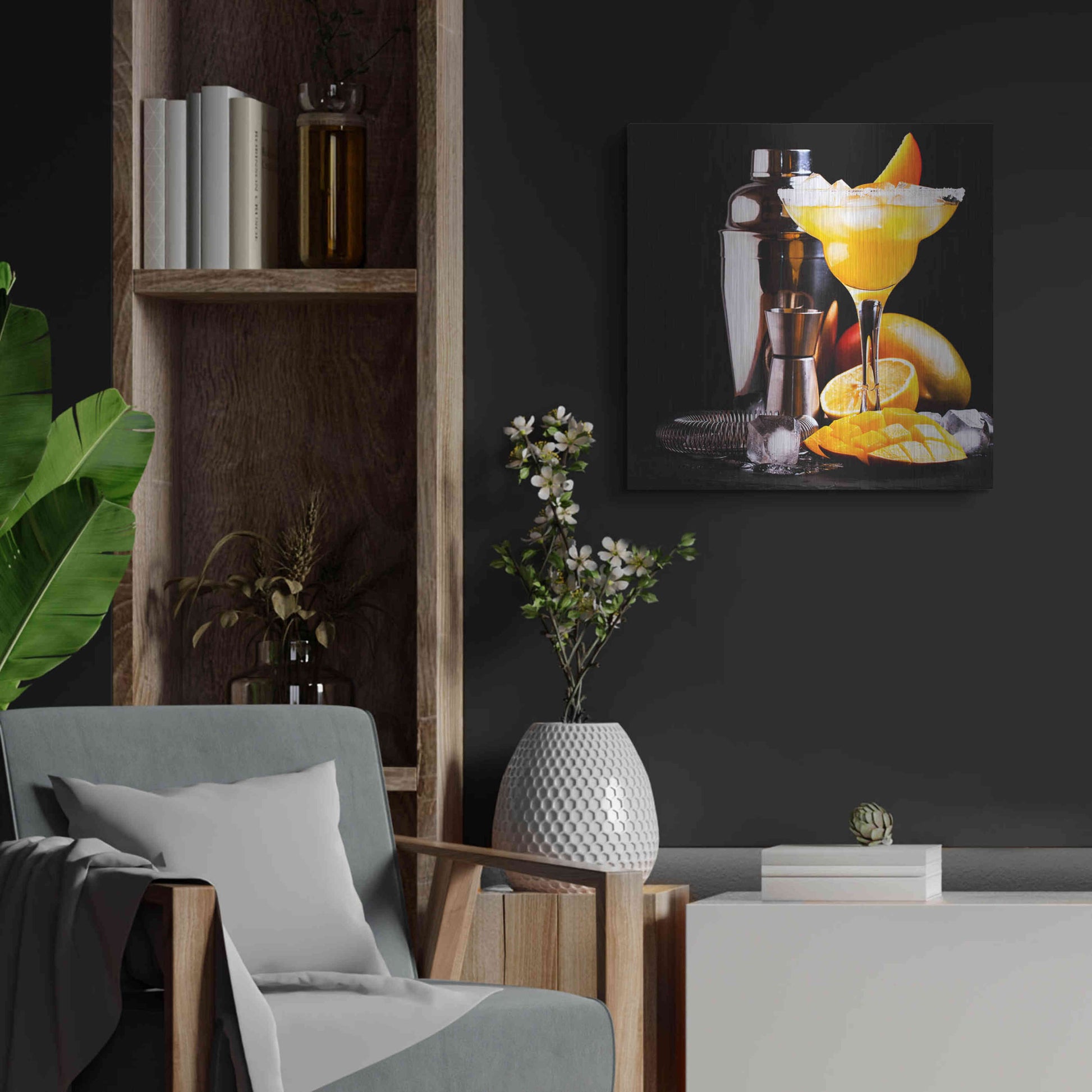 Luxe Metal Art 'Mango Daquiri' by Epic Portfolio, Metal Wall Art,24x24