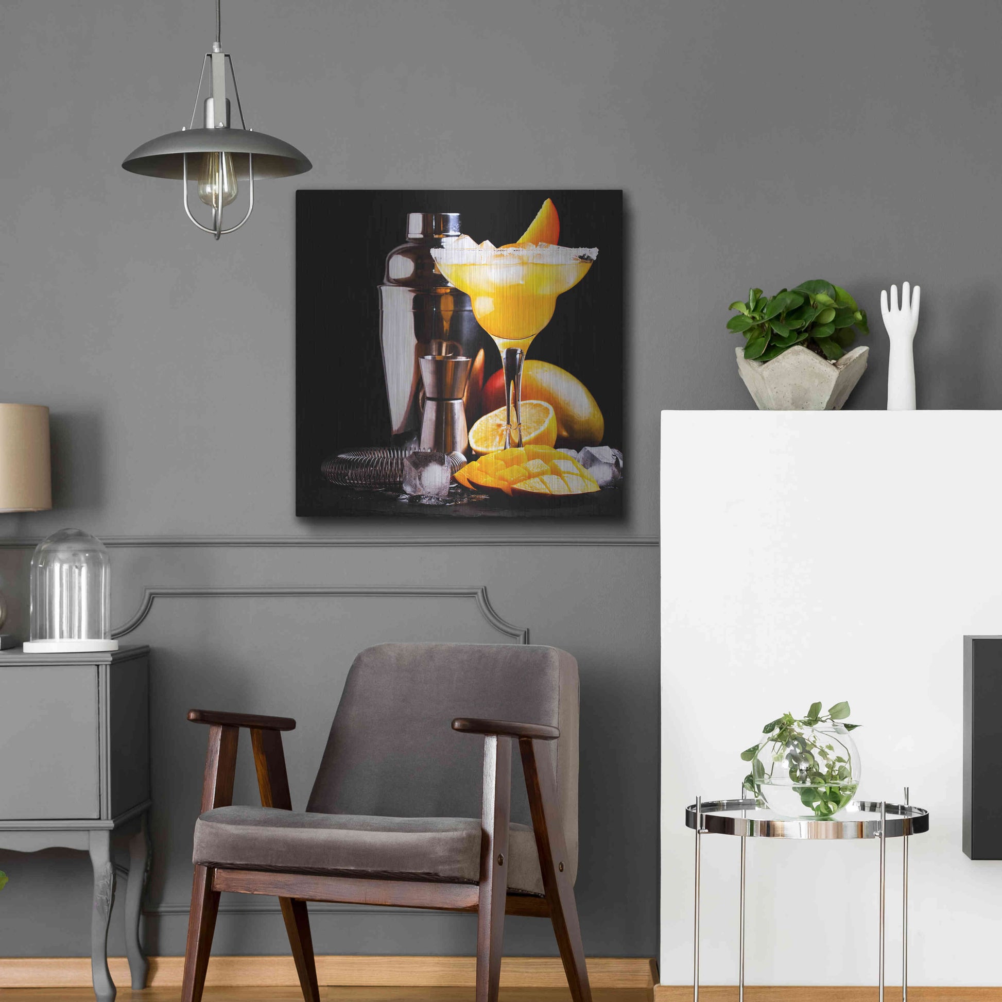 Luxe Metal Art 'Mango Daquiri' by Epic Portfolio, Metal Wall Art,24x24