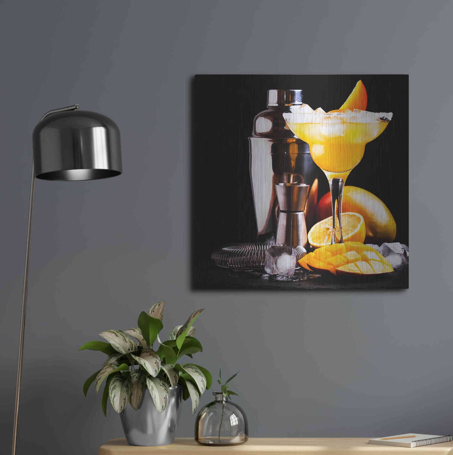 Luxe Metal Art 'Mango Daquiri' by Epic Portfolio, Metal Wall Art,24x24
