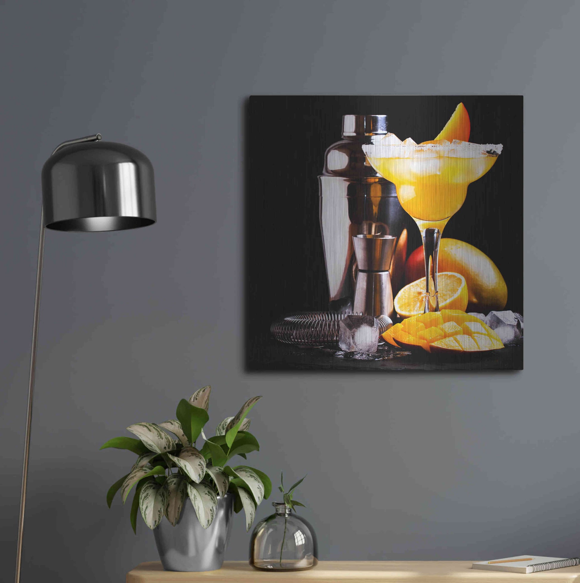 Luxe Metal Art 'Mango Daquiri' by Epic Portfolio, Metal Wall Art,24x24
