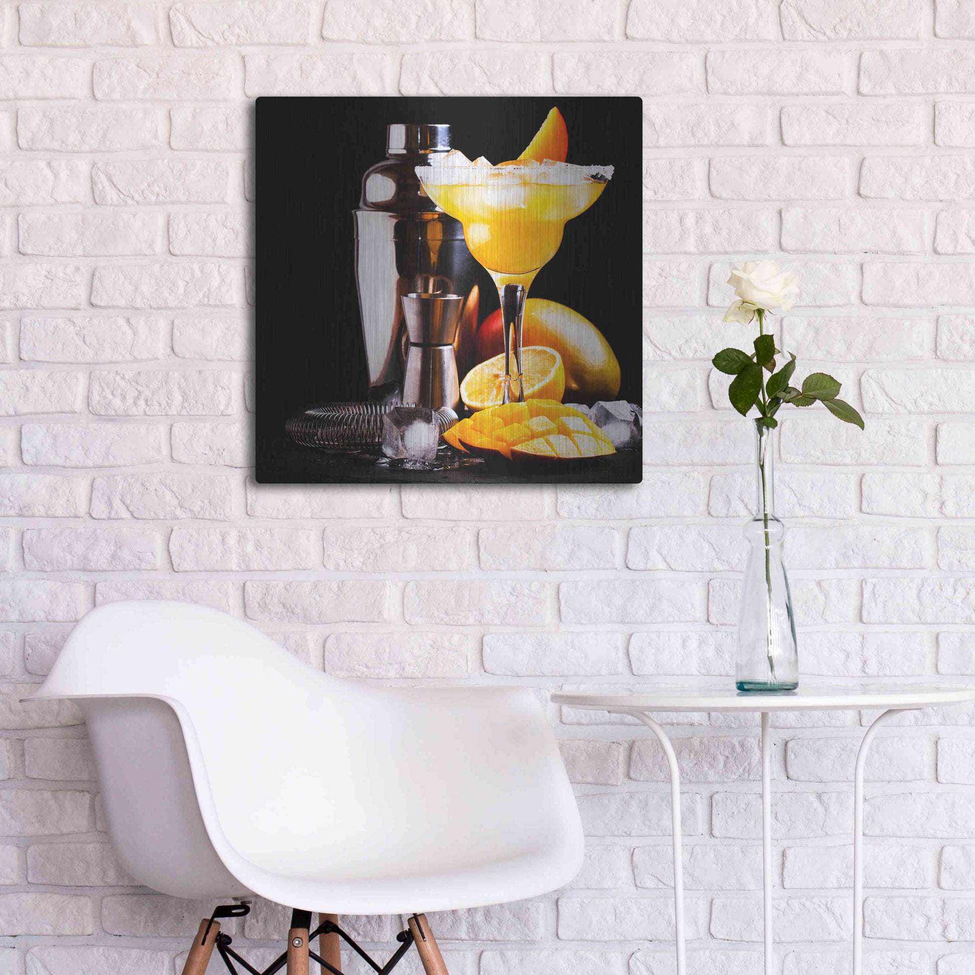 Luxe Metal Art 'Mango Daquiri' by Epic Portfolio, Metal Wall Art,24x24
