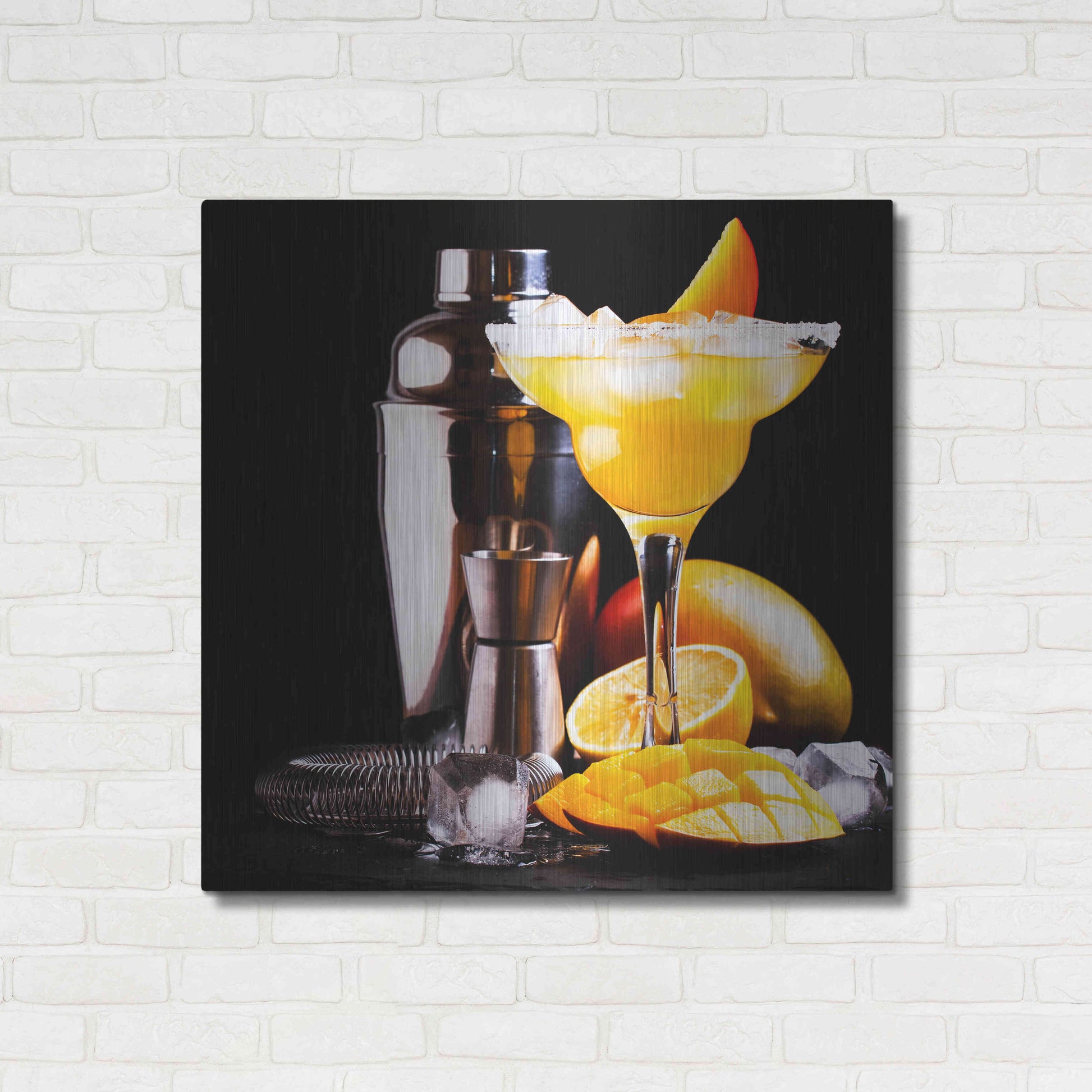 Luxe Metal Art 'Mango Daquiri' by Epic Portfolio, Metal Wall Art,36x36