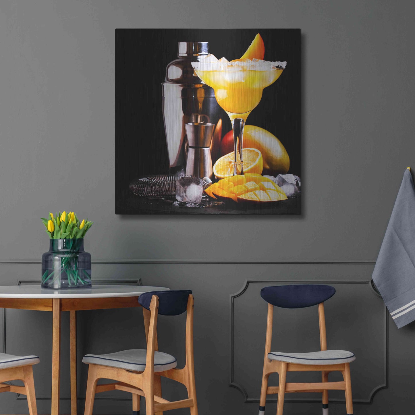 Luxe Metal Art 'Mango Daquiri' by Epic Portfolio, Metal Wall Art,36x36
