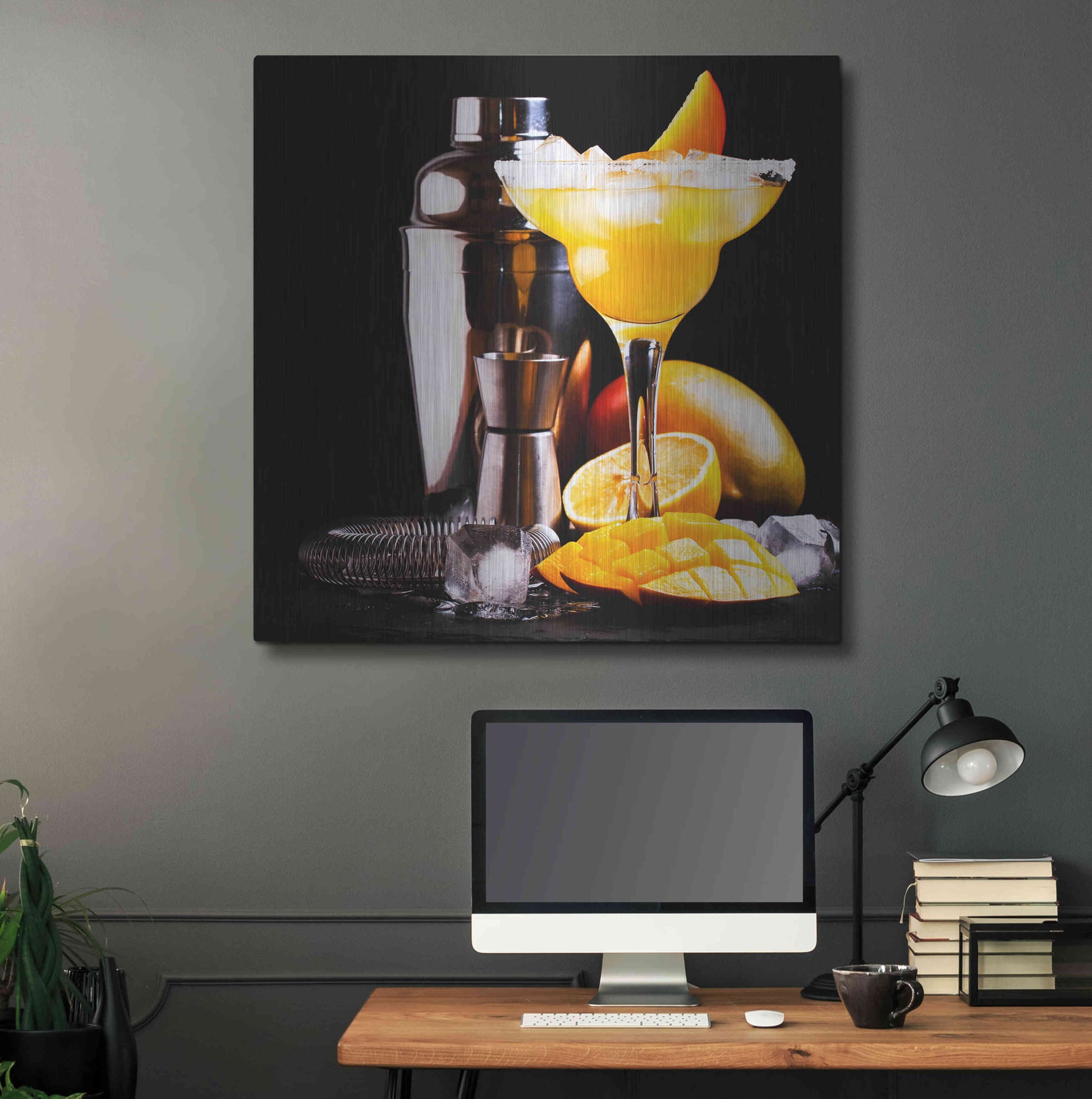 Luxe Metal Art 'Mango Daquiri' by Epic Portfolio, Metal Wall Art,36x36