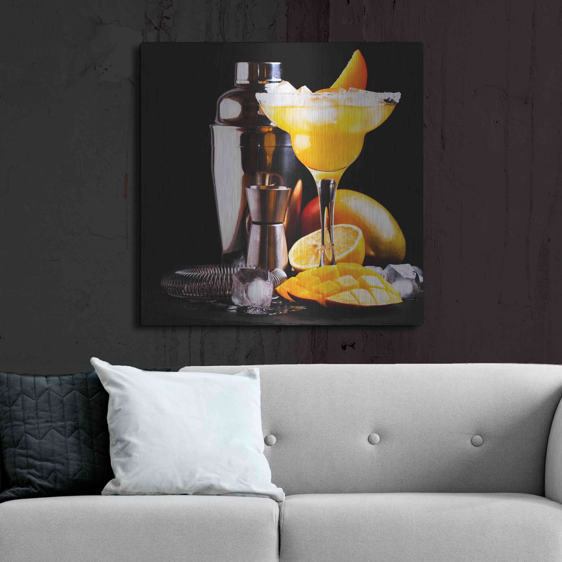Luxe Metal Art 'Mango Daquiri' by Epic Portfolio, Metal Wall Art,36x36