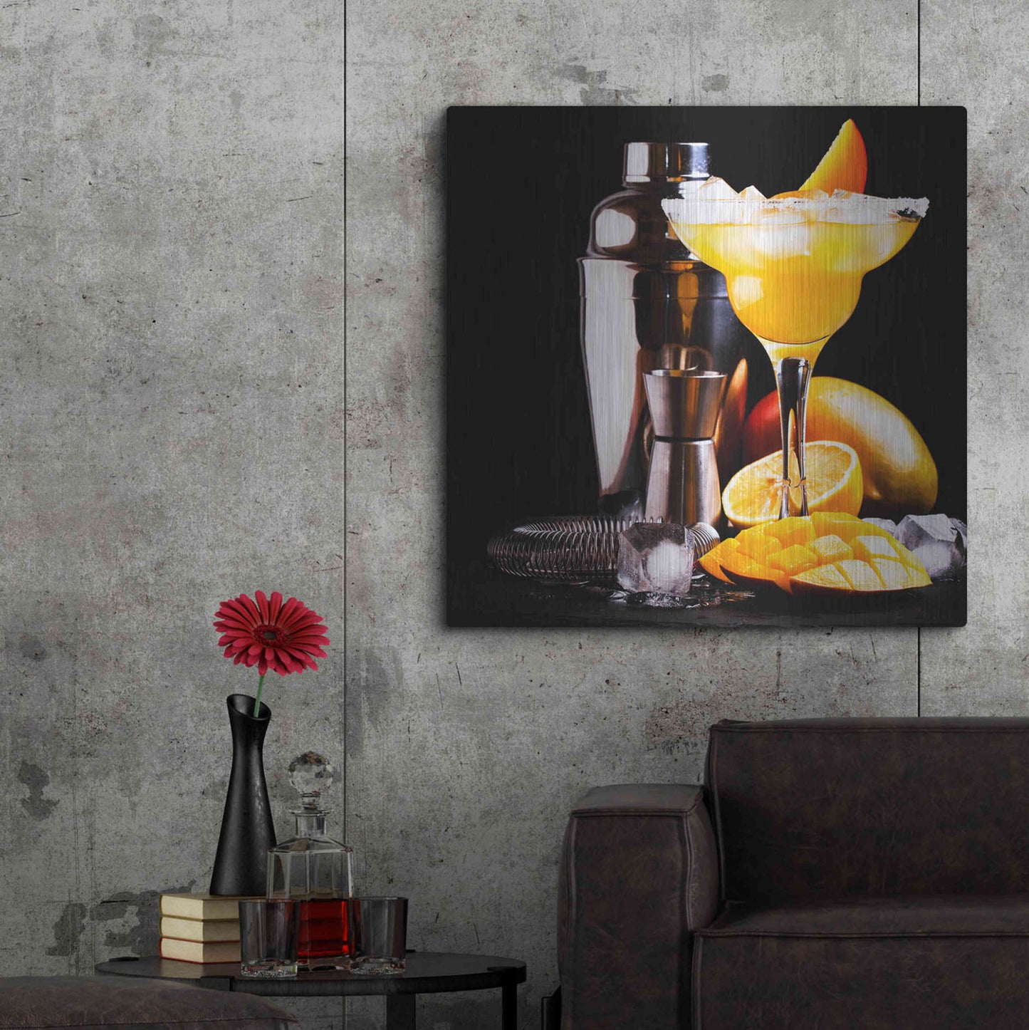 Luxe Metal Art 'Mango Daquiri' by Epic Portfolio, Metal Wall Art,36x36