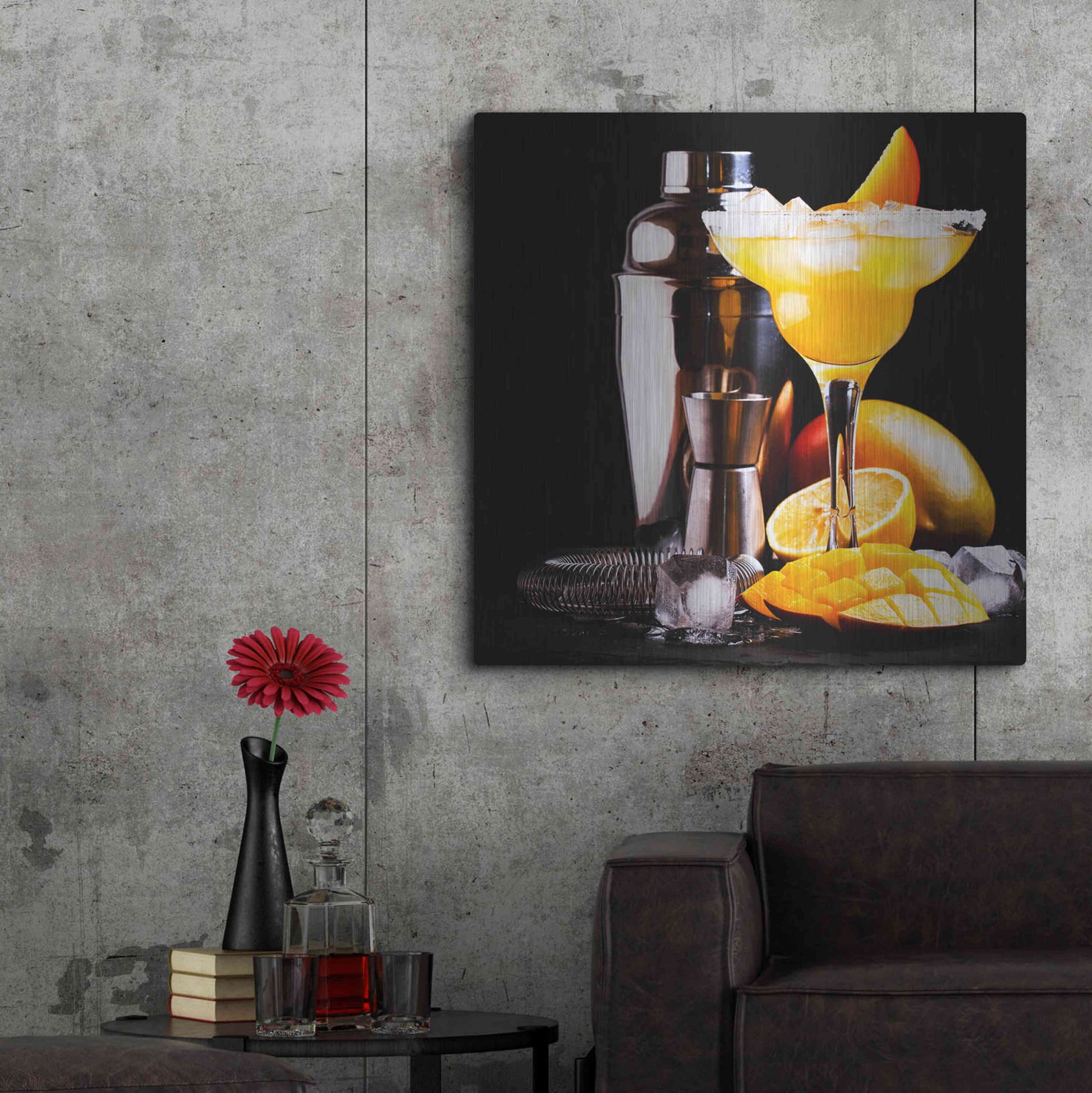 Luxe Metal Art 'Mango Daquiri' by Epic Portfolio, Metal Wall Art,36x36
