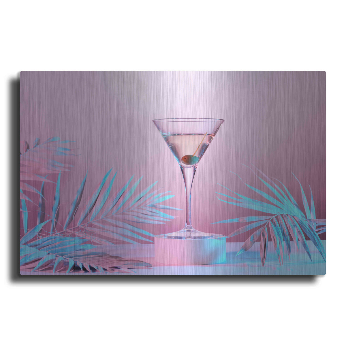 Luxe Metal Art 'Martini' by Epic Portfolio, Metal Wall Art