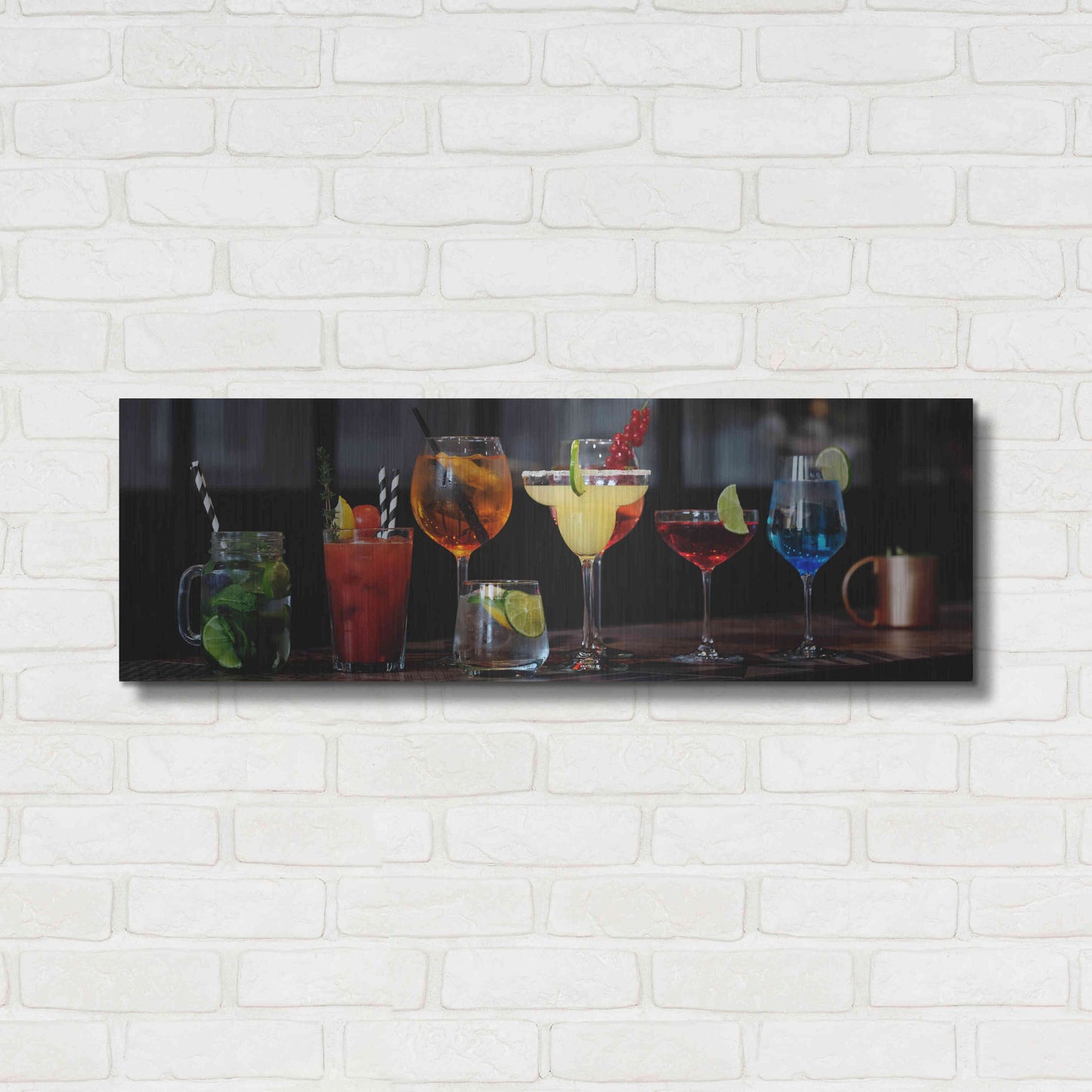 Luxe Metal Art 'Mixology' by Epic Portfolio, Metal Wall Art,36x12