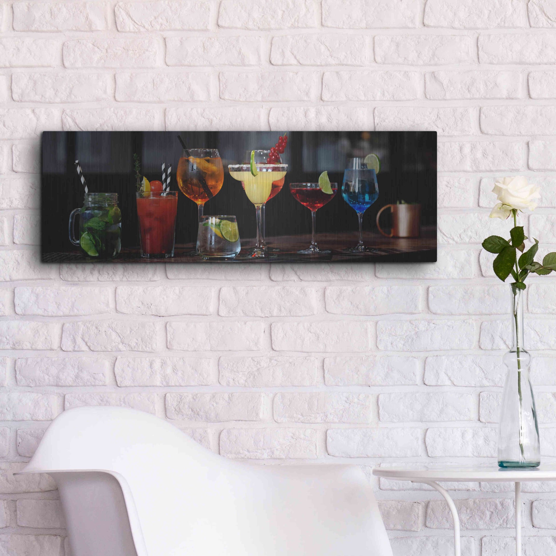 Luxe Metal Art 'Mixology' by Epic Portfolio, Metal Wall Art,36x12