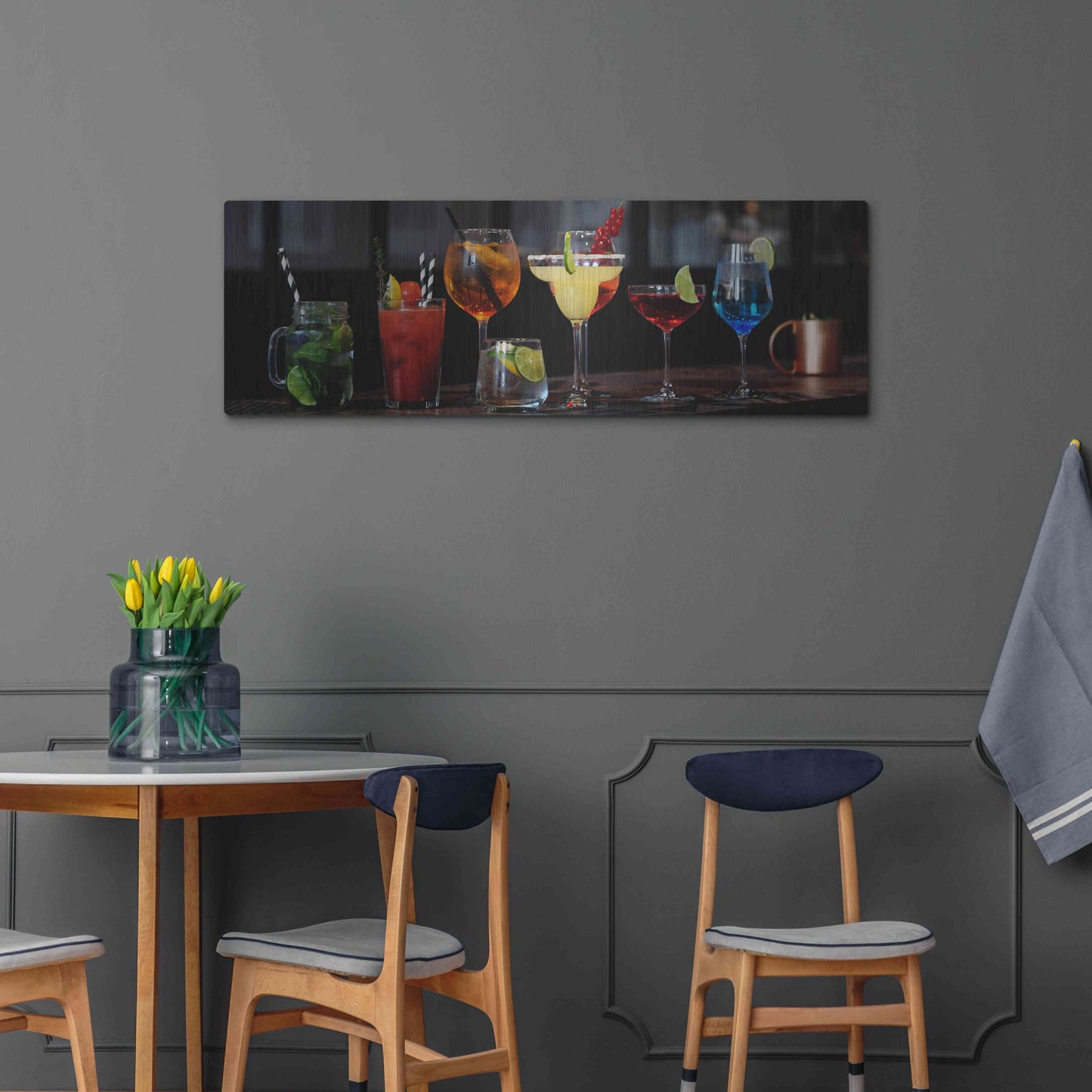 Luxe Metal Art 'Mixology' by Epic Portfolio, Metal Wall Art,48x16