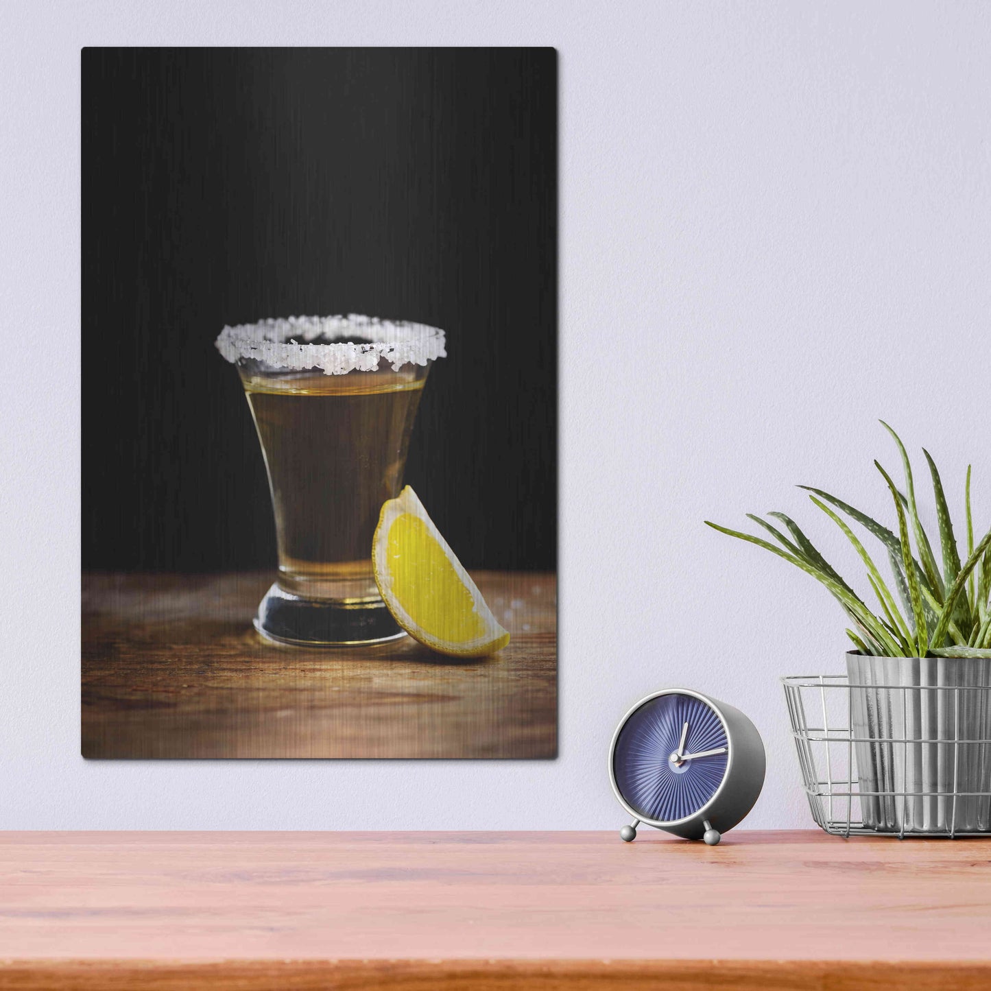 Luxe Metal Art 'One Tequila' by Epic Portfolio, Metal Wall Art,12x16