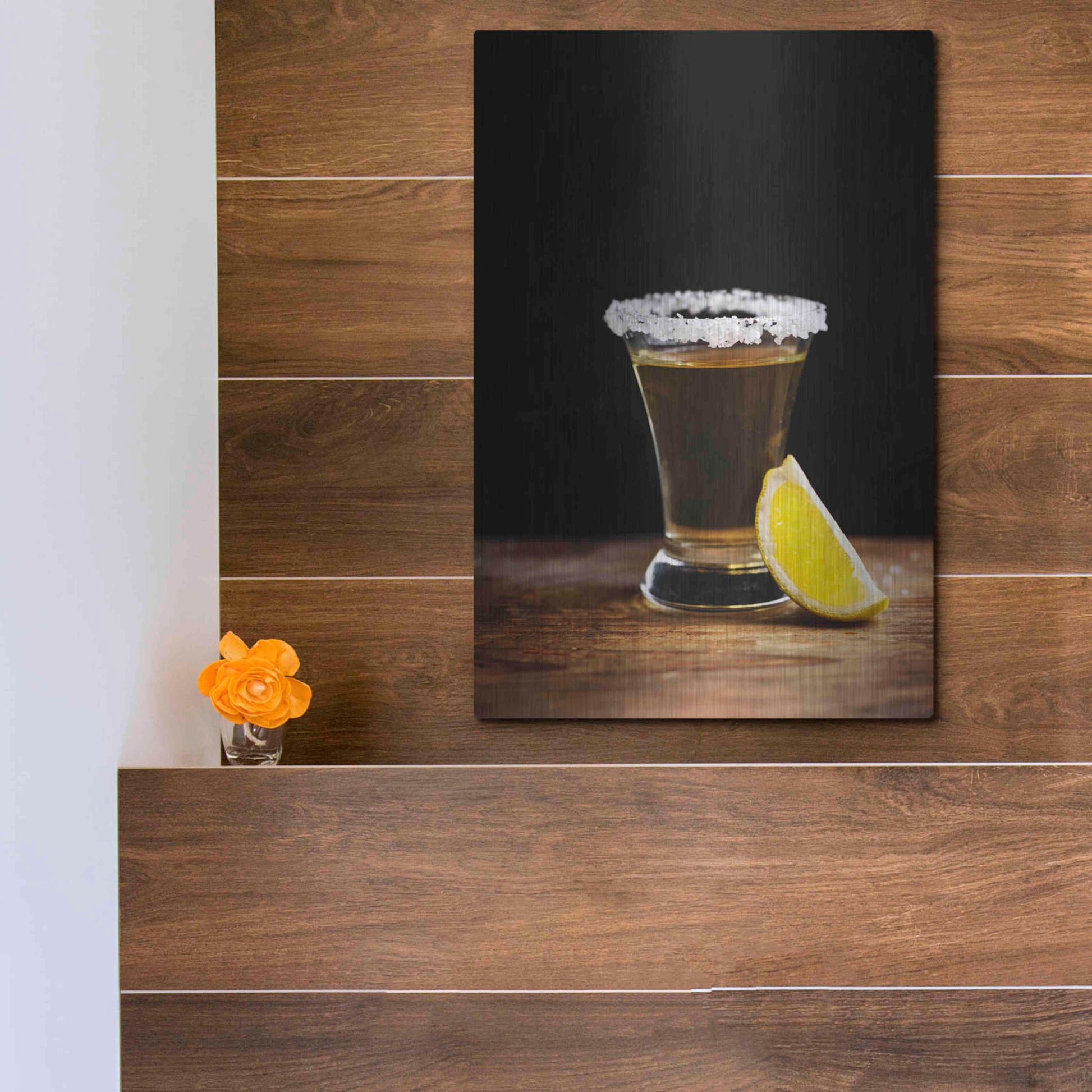 Luxe Metal Art 'One Tequila' by Epic Portfolio, Metal Wall Art,12x16