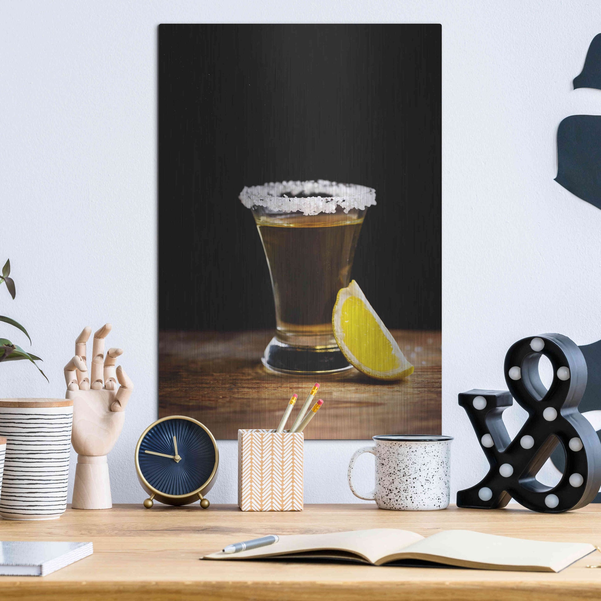 Luxe Metal Art 'One Tequila' by Epic Portfolio, Metal Wall Art,12x16