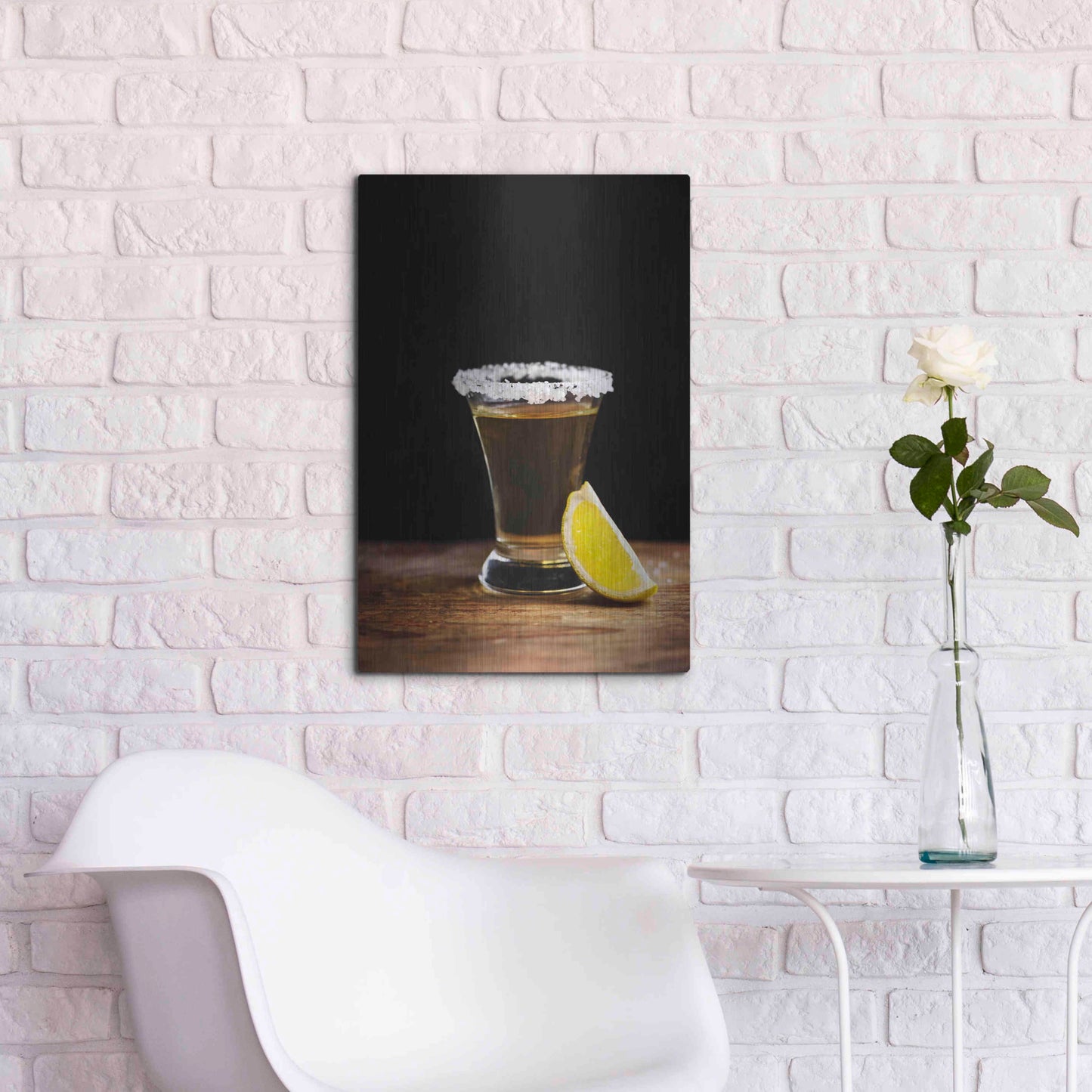 Luxe Metal Art 'One Tequila' by Epic Portfolio, Metal Wall Art,16x24