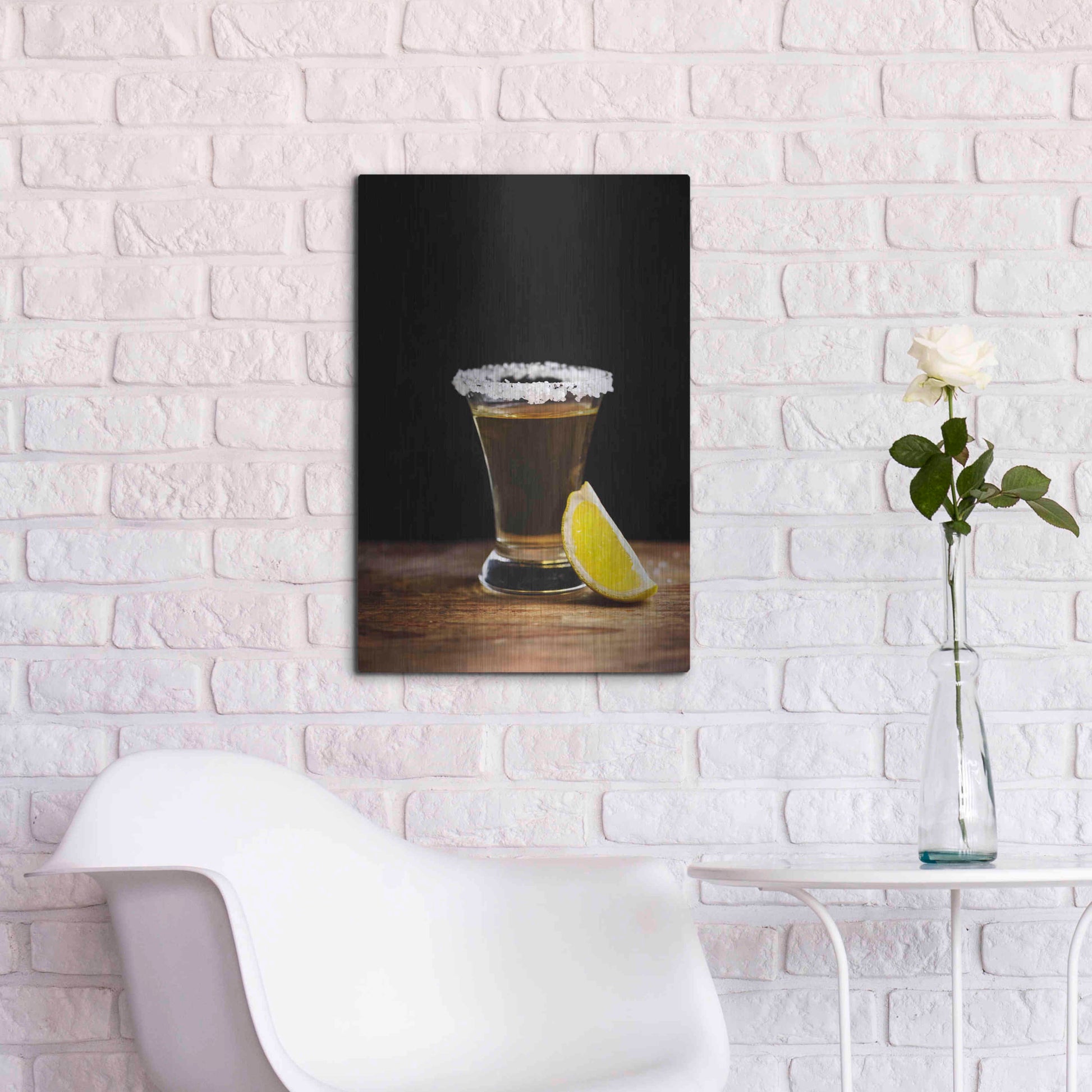 Luxe Metal Art 'One Tequila' by Epic Portfolio, Metal Wall Art,16x24