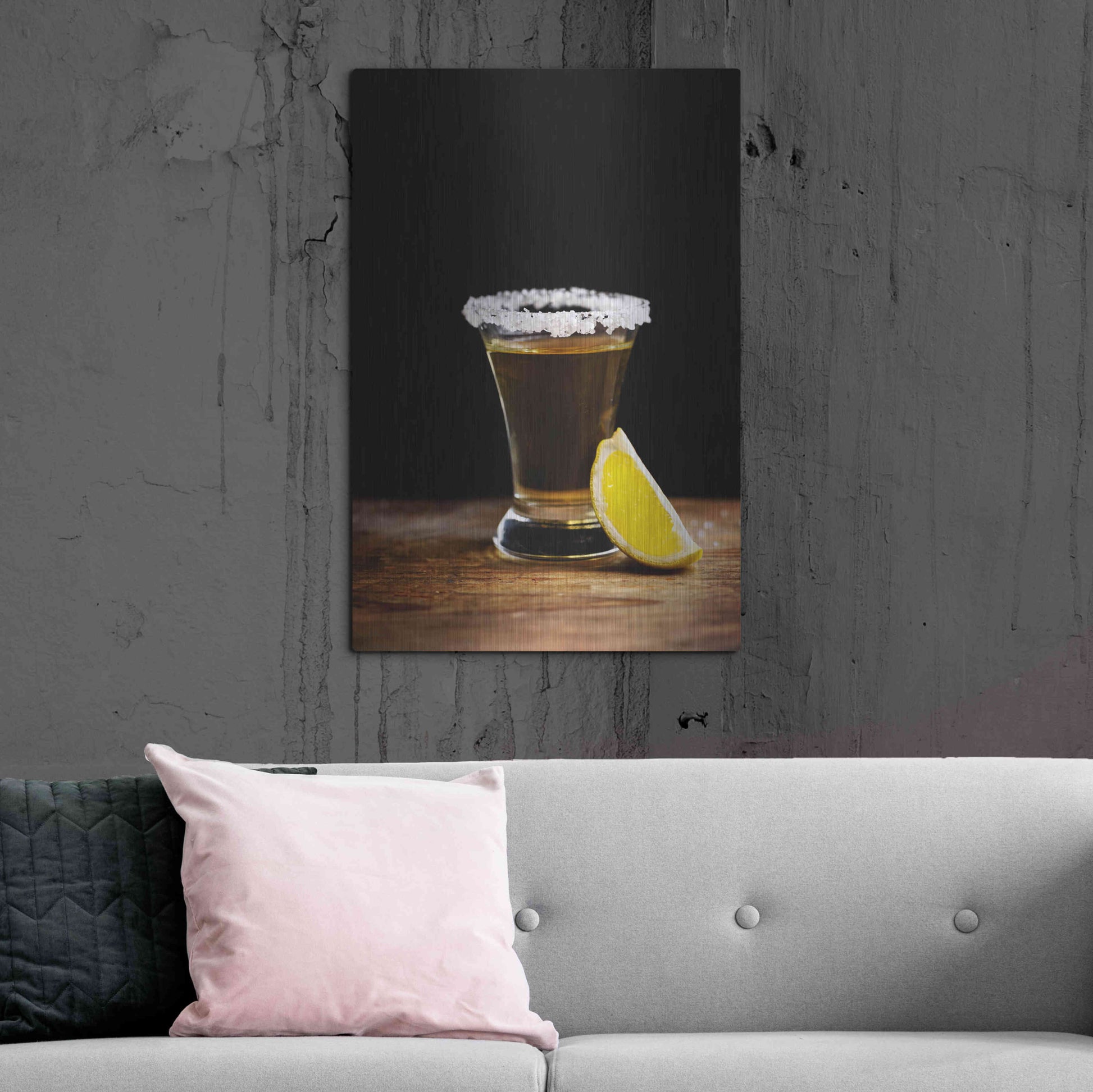 Luxe Metal Art 'One Tequila' by Epic Portfolio, Metal Wall Art,24x36